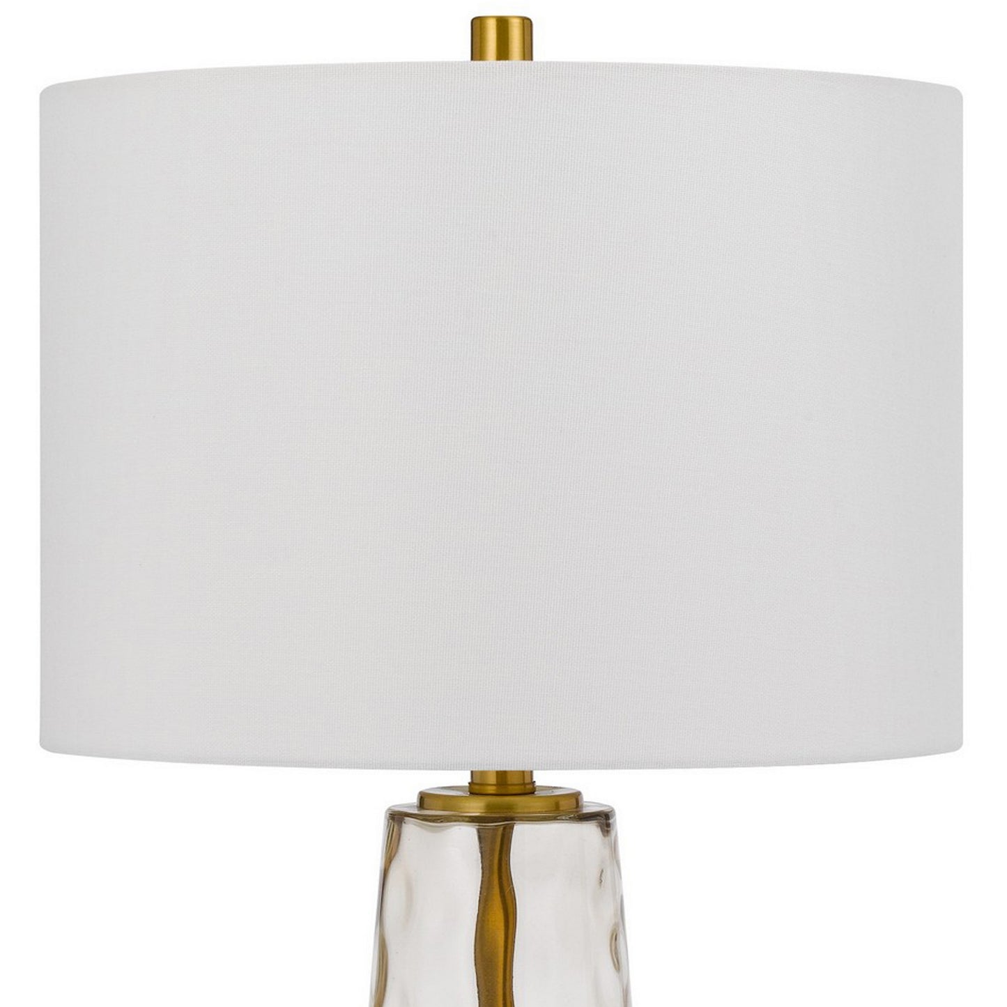 26 Inch Modern Accent Table Lamp Set of 2 Clear Glass Base Antique Brass