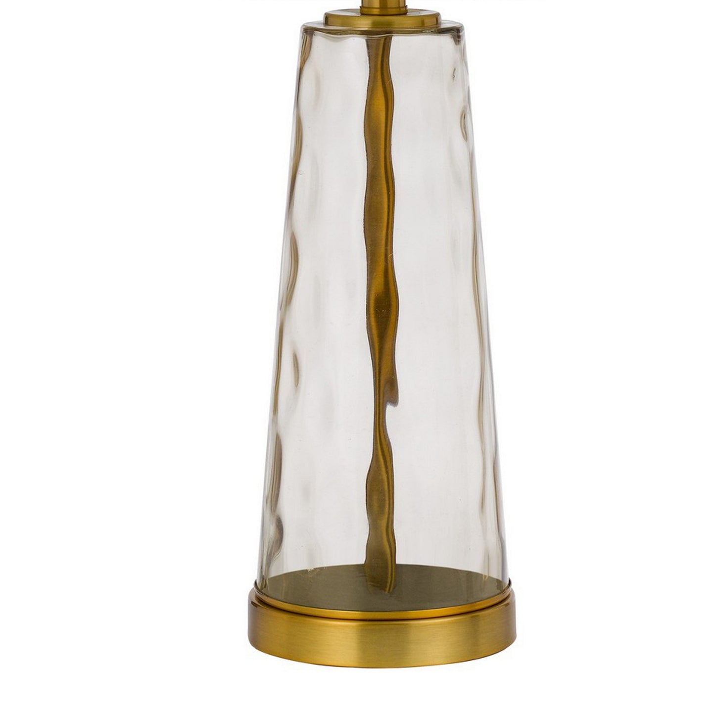 26 Inch Modern Accent Table Lamp Set of 2 Clear Glass Base Antique Brass
