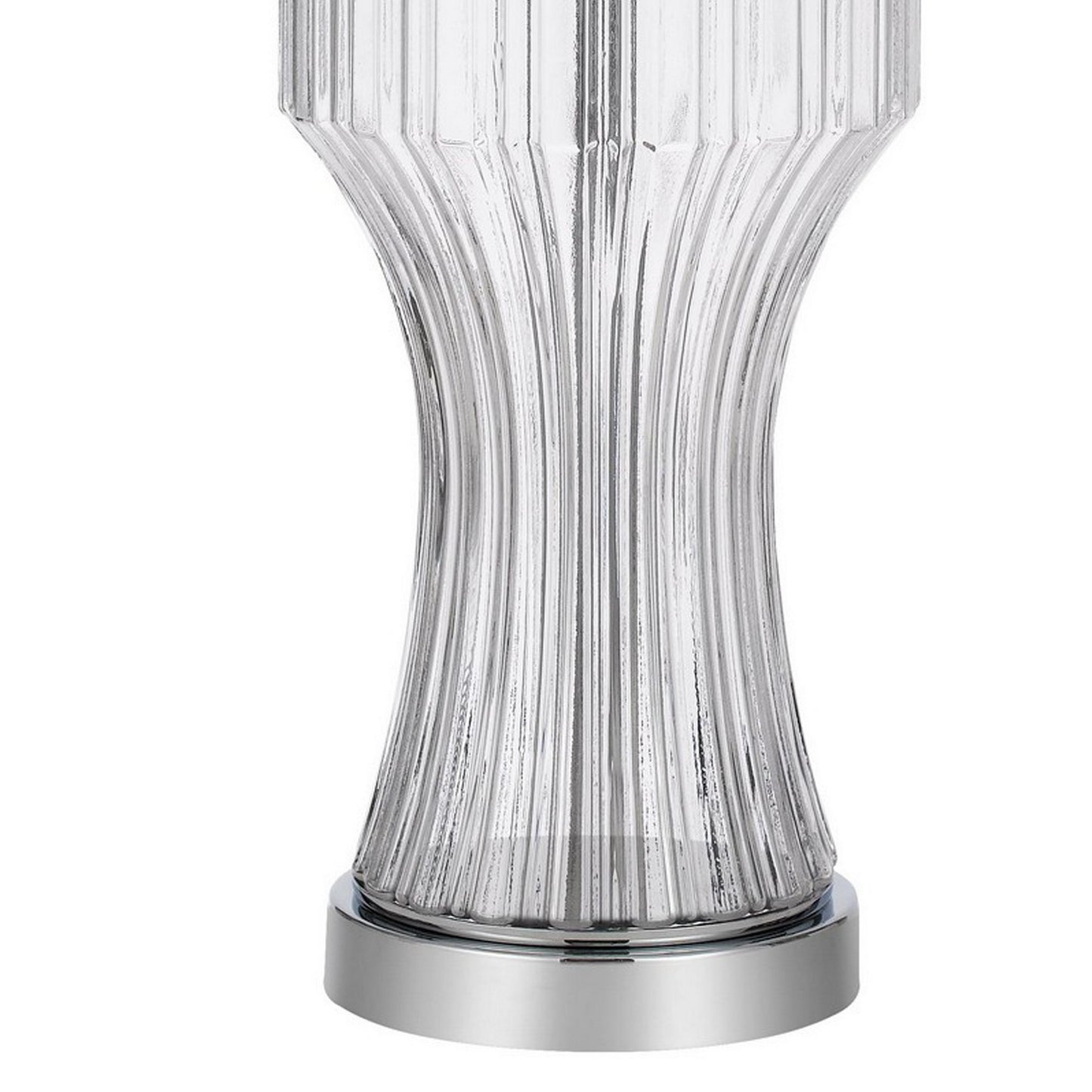 26 Inch Accent Table Lamp Round Glass Base White Clear