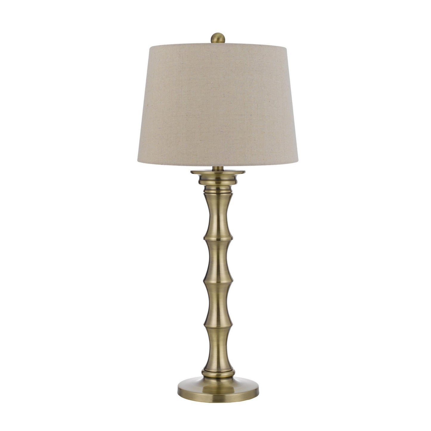 Noah 32 Inch Accent Table Lamp Set of 2 Turned Pedestal Antique Brass