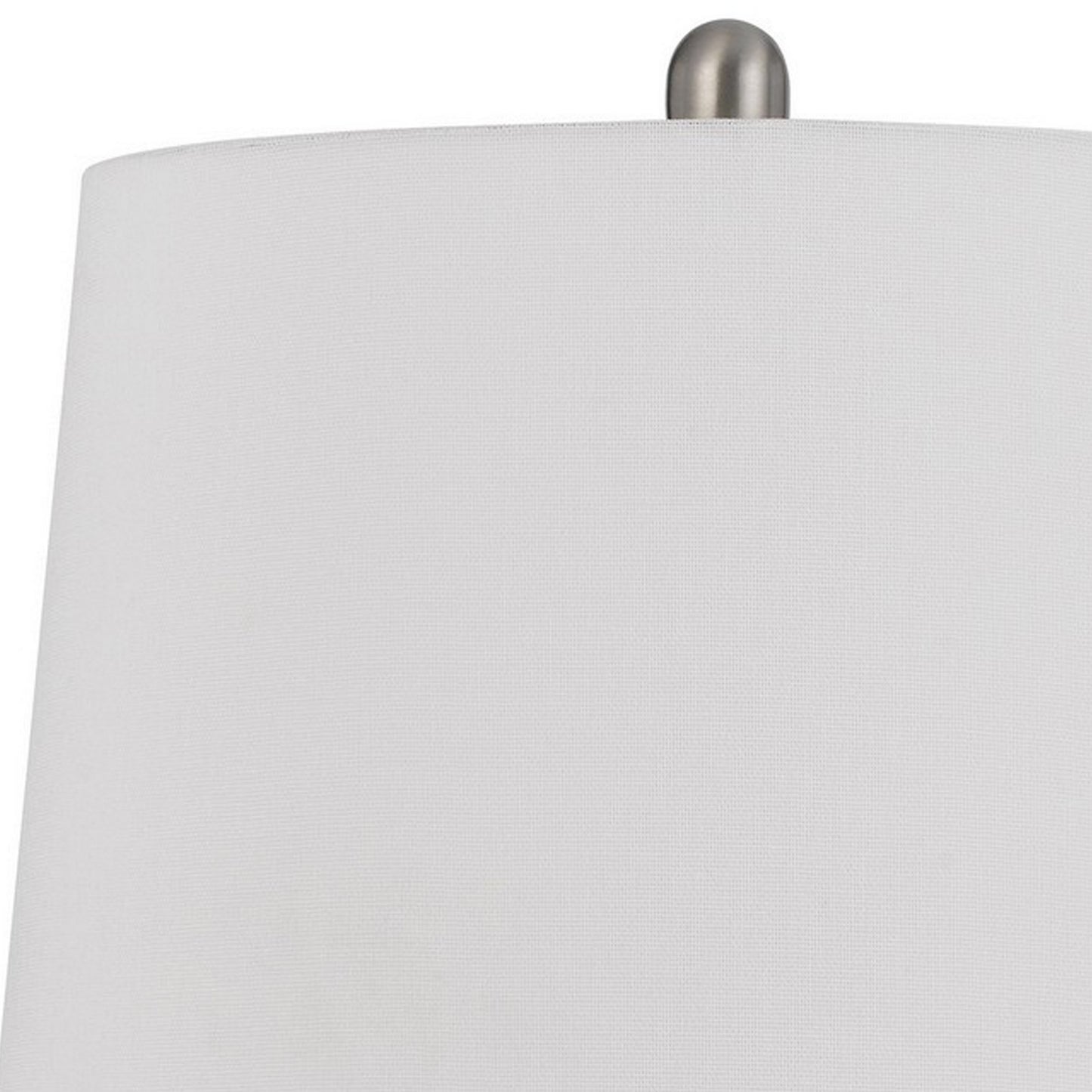 26 Inch Accent Table Lamp Set of 2 Lined Glass Jar Base Metallic Silver