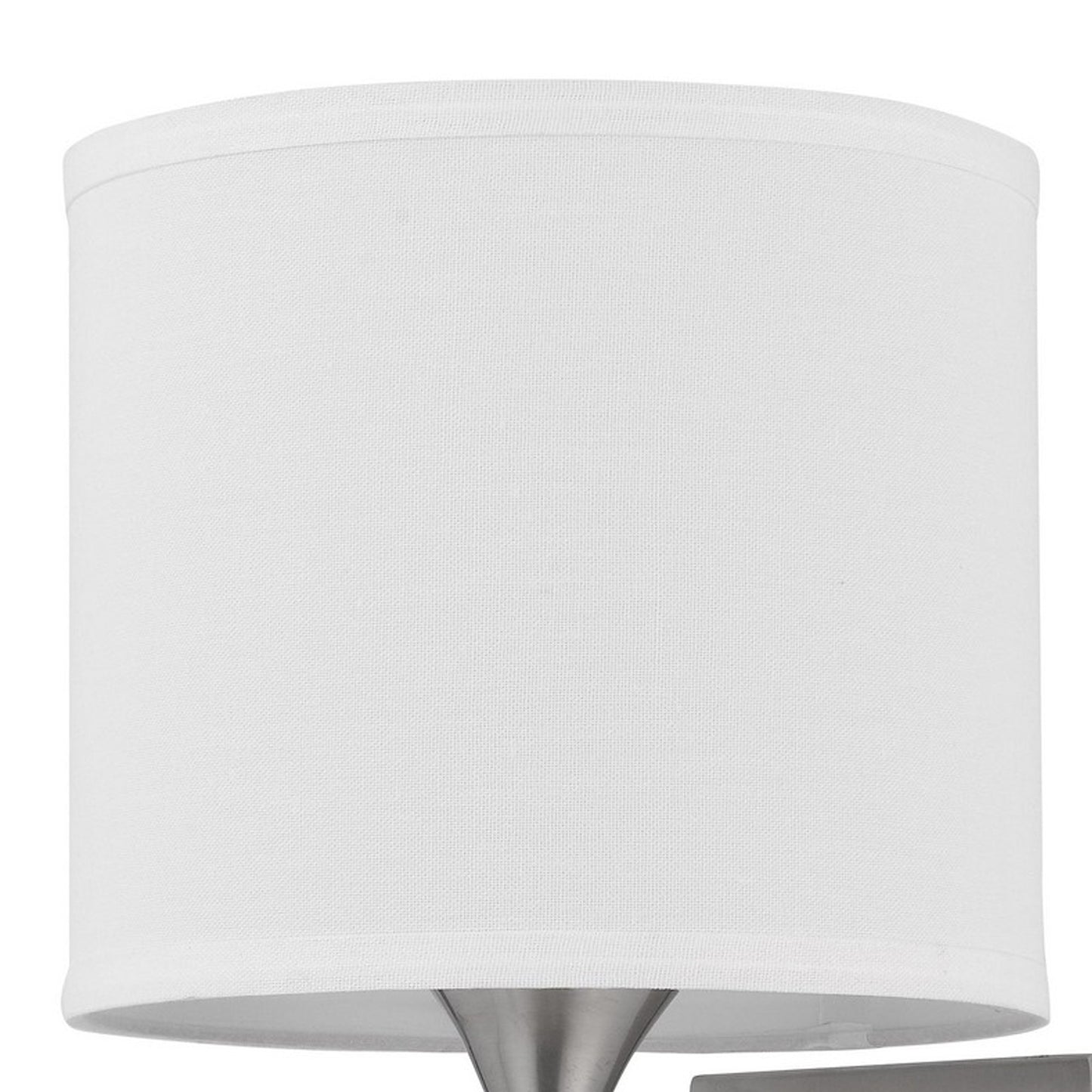 Rexi 19 Inch Modern Metal Wall Lamp Usb 2 Power Outlets White Silver