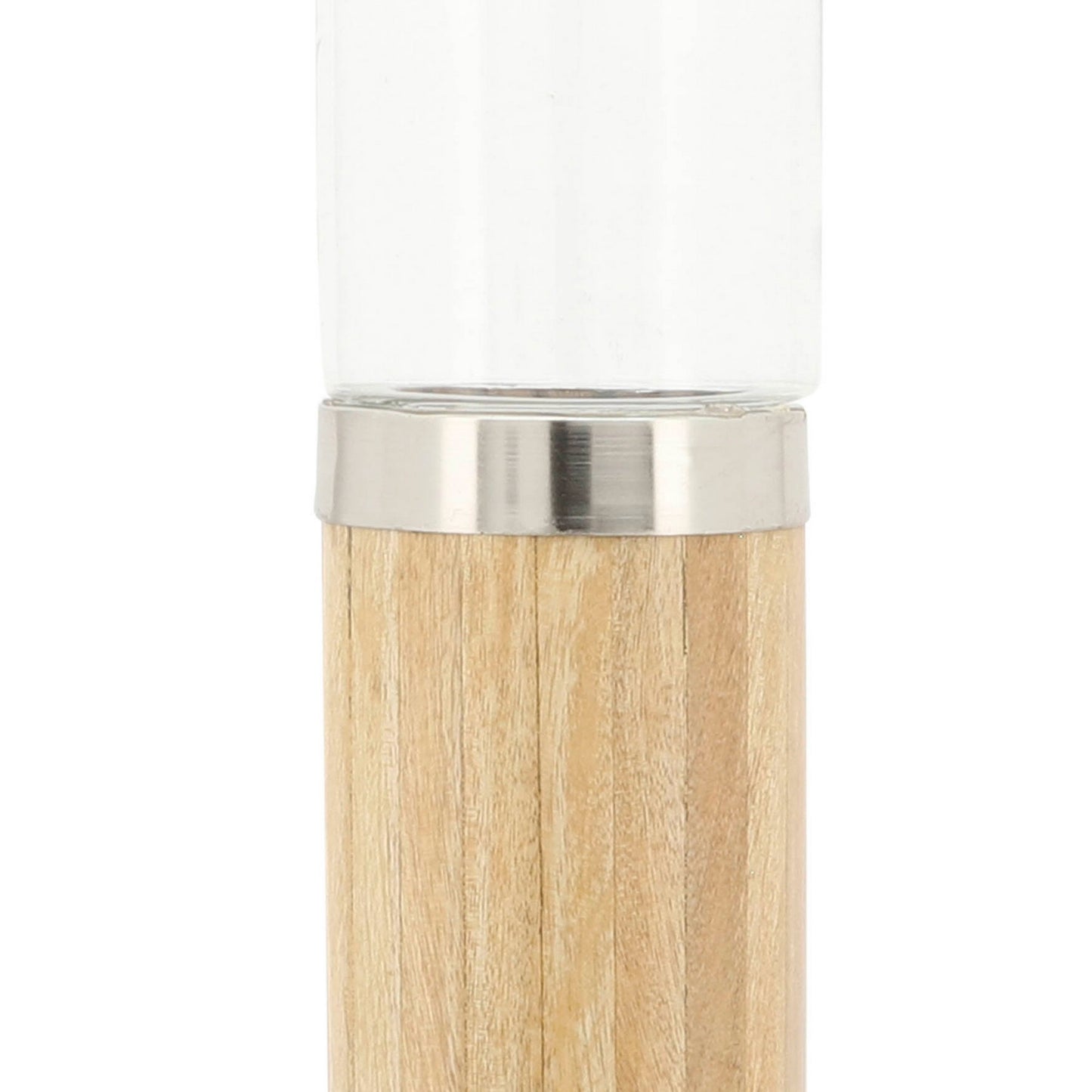 Gia 25 Inch Classic Candle Holder Cylindrical Glass Tumbler Natural