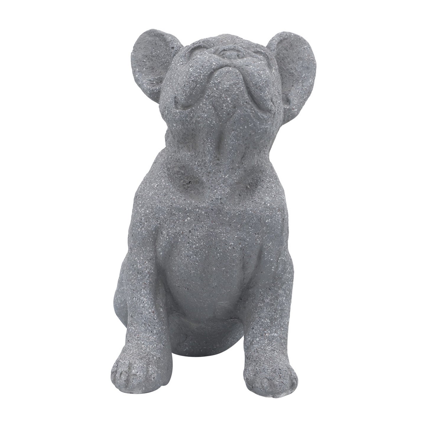 Liam 12 Inch Resin Accent Decor Happy Upward Facing Stretching Dog Gray