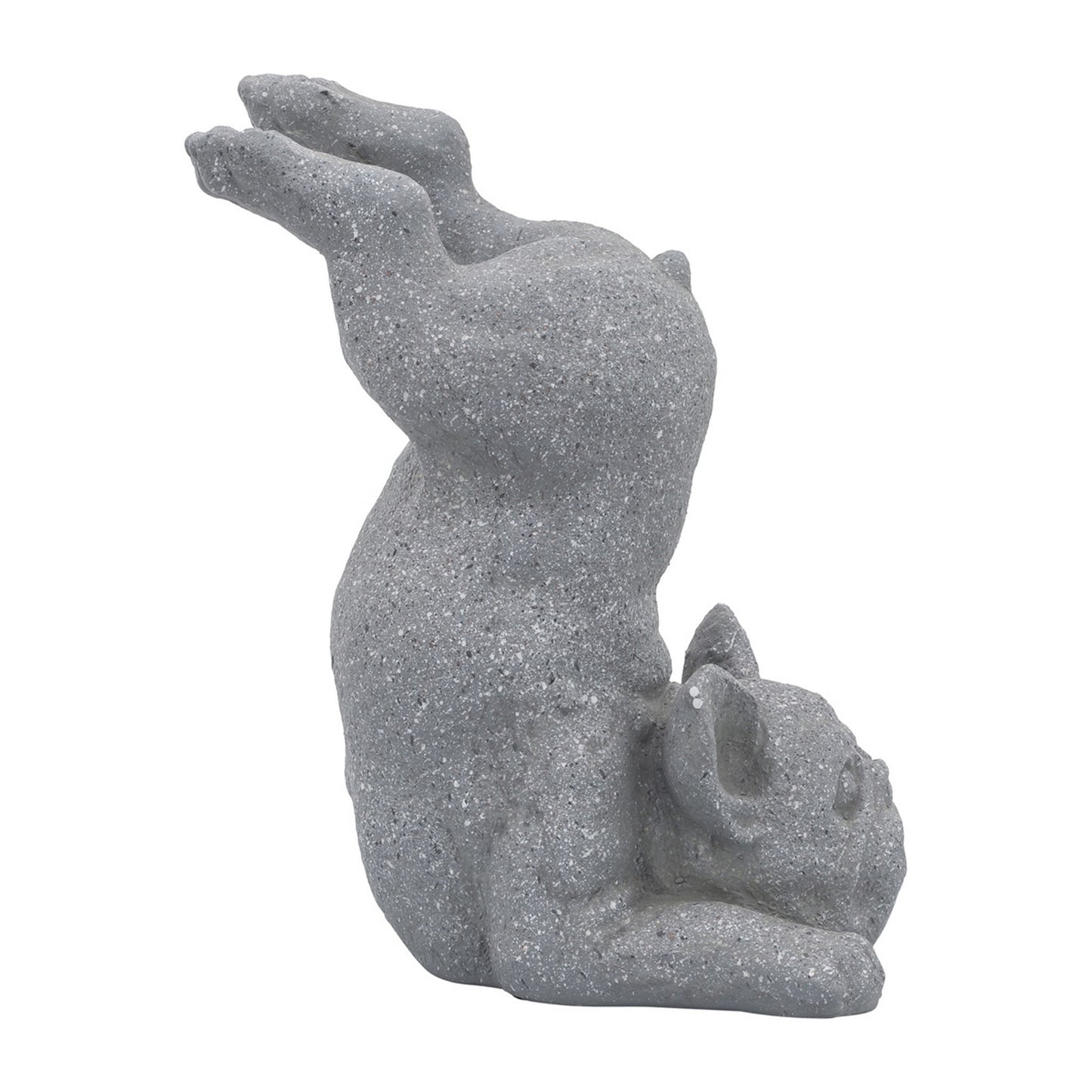 Liam 15 Inch Resin Accent Decor Funny Headstand Yoga Posture Dog Gray