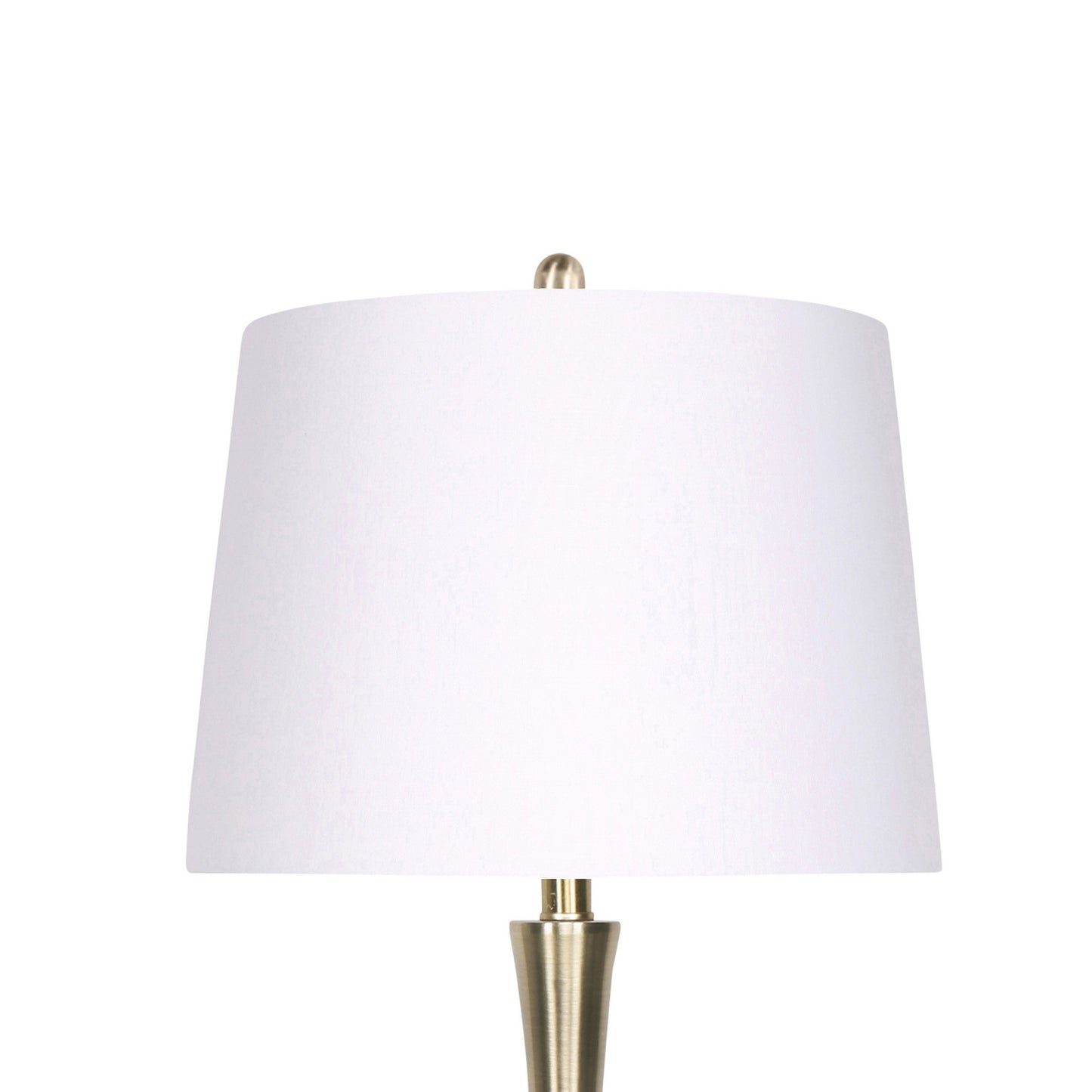 25 Inch Modern Slim Top Table Lamps Set of 2 Crisp White Shades Brass