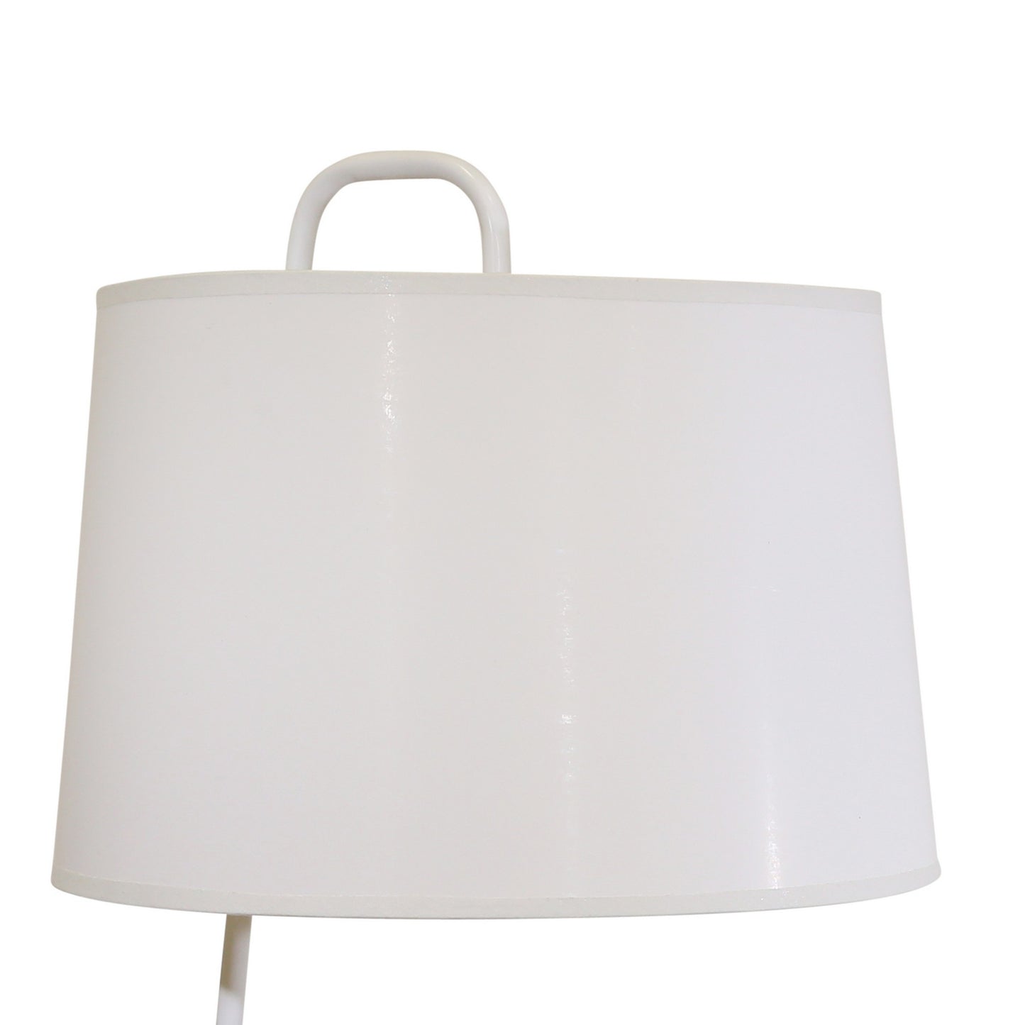 30 Inch Contemporary Metal Table Lamp with Triangular Base White Shade
