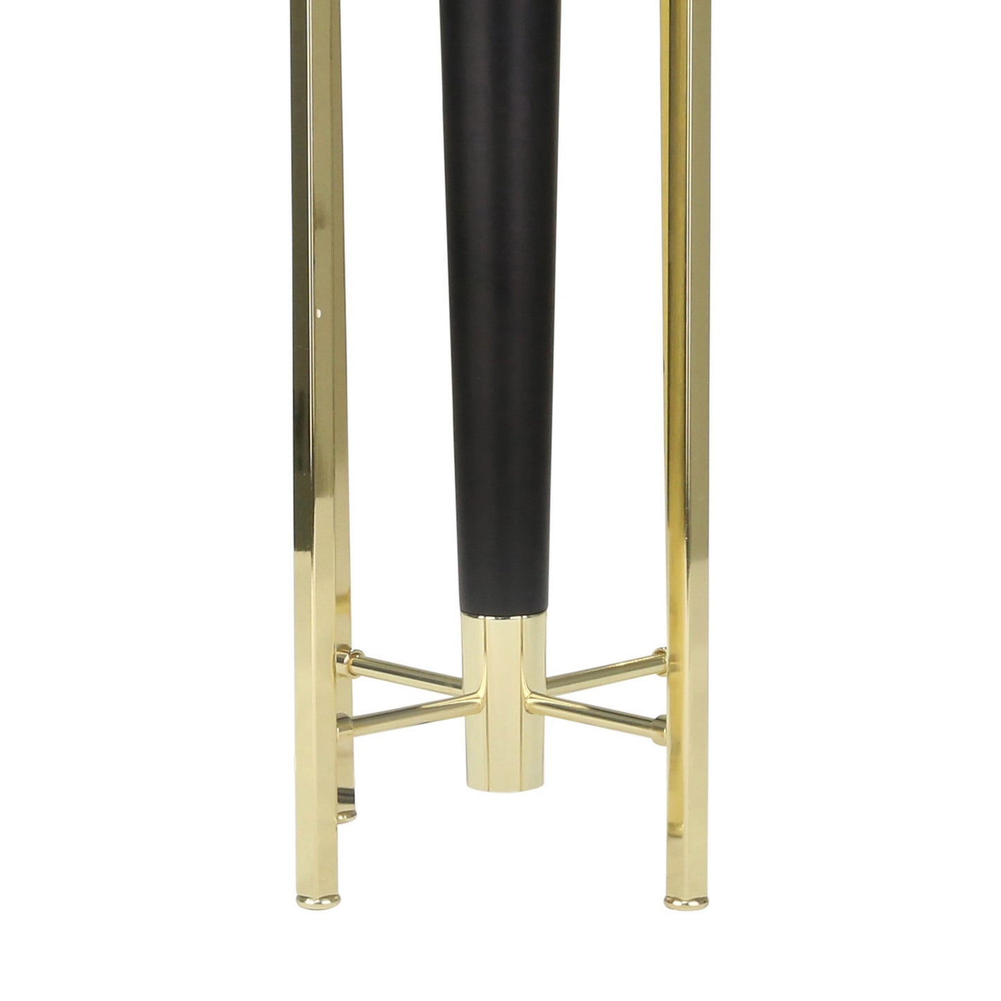 28 Inch Contemporary Metal Table Lamp with Four Accented Legs Black Gold