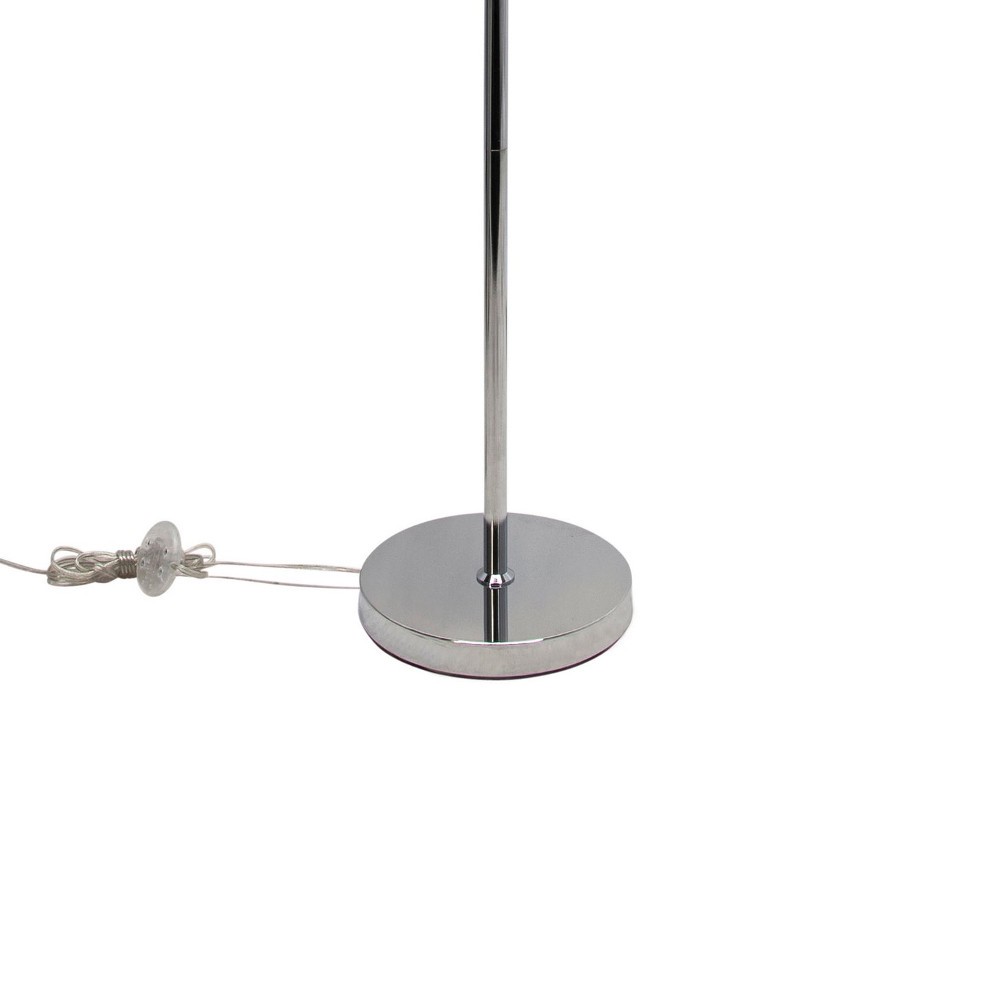 18 Inch Metal Modern Skyline Floor Lamp 2 Bulbs Round Base Silver Black