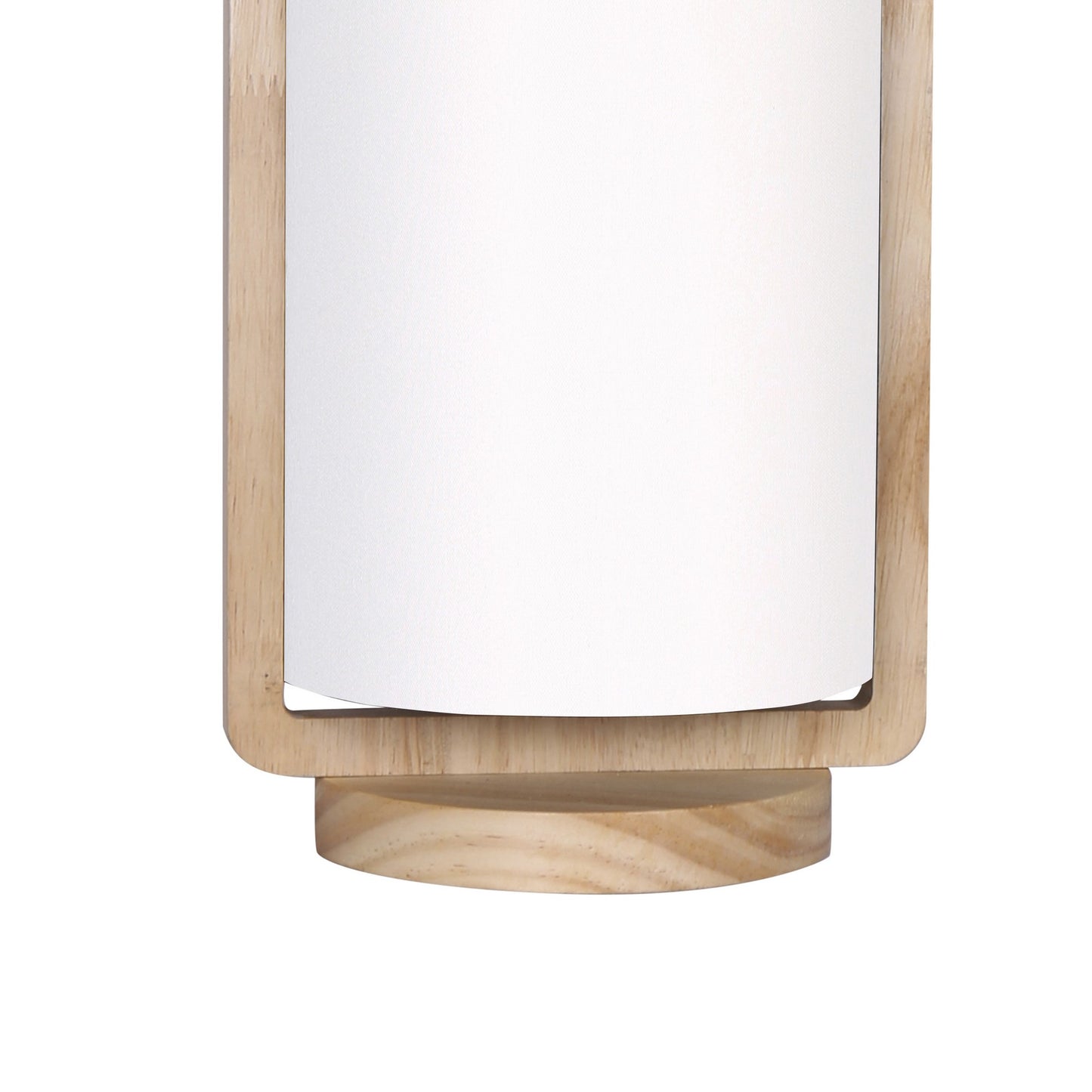 21 Inch Modern Wood Cylinder Table Lamps Polyresin Set of 2 White Brown