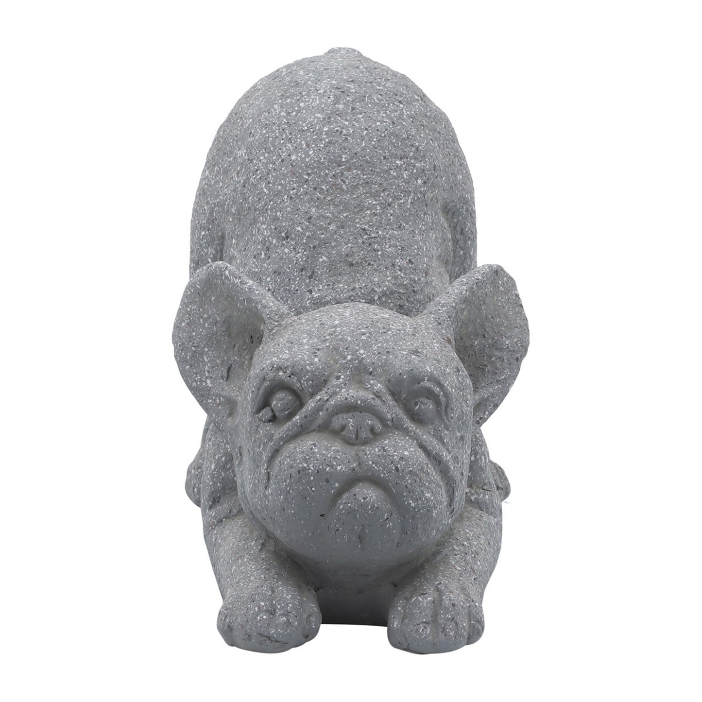 15 Inch Modern Resin Accent Decoration Downward Stretching Bulldog Gray