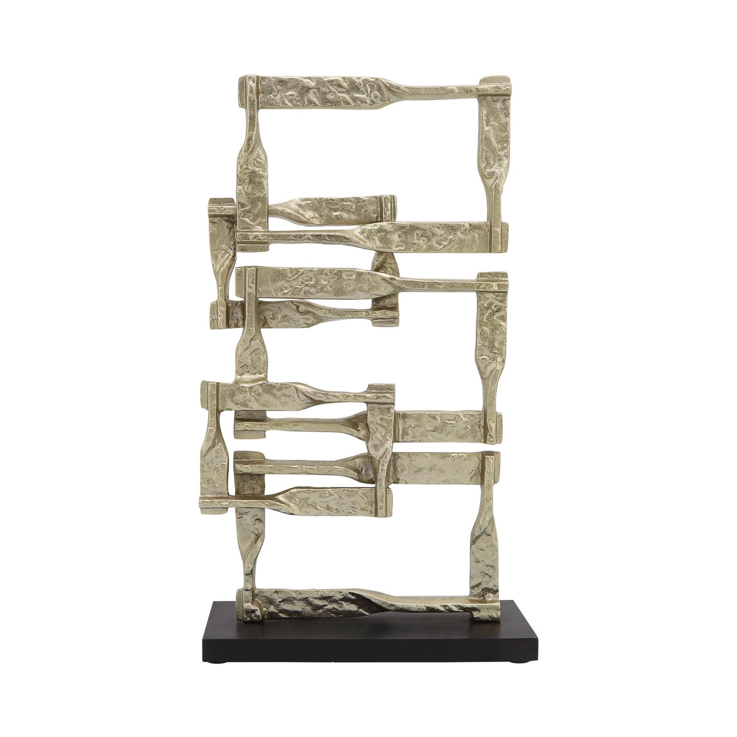 Jodie 23 Inch Metal Modern Accent Decor Stacked Squares Block Base Gold