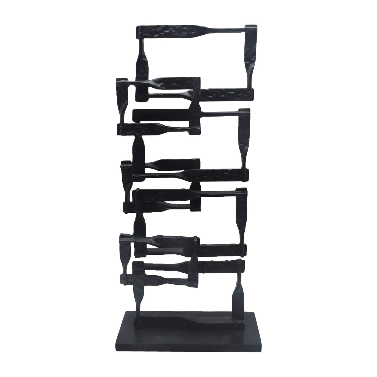 Jodie 27 Inch Metal Modern Accent Decor Stacked Squares Block Black