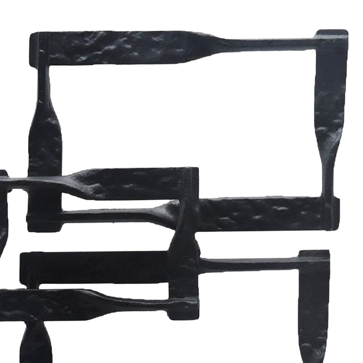 Jodie 27 Inch Metal Modern Accent Decor Stacked Squares Block Black