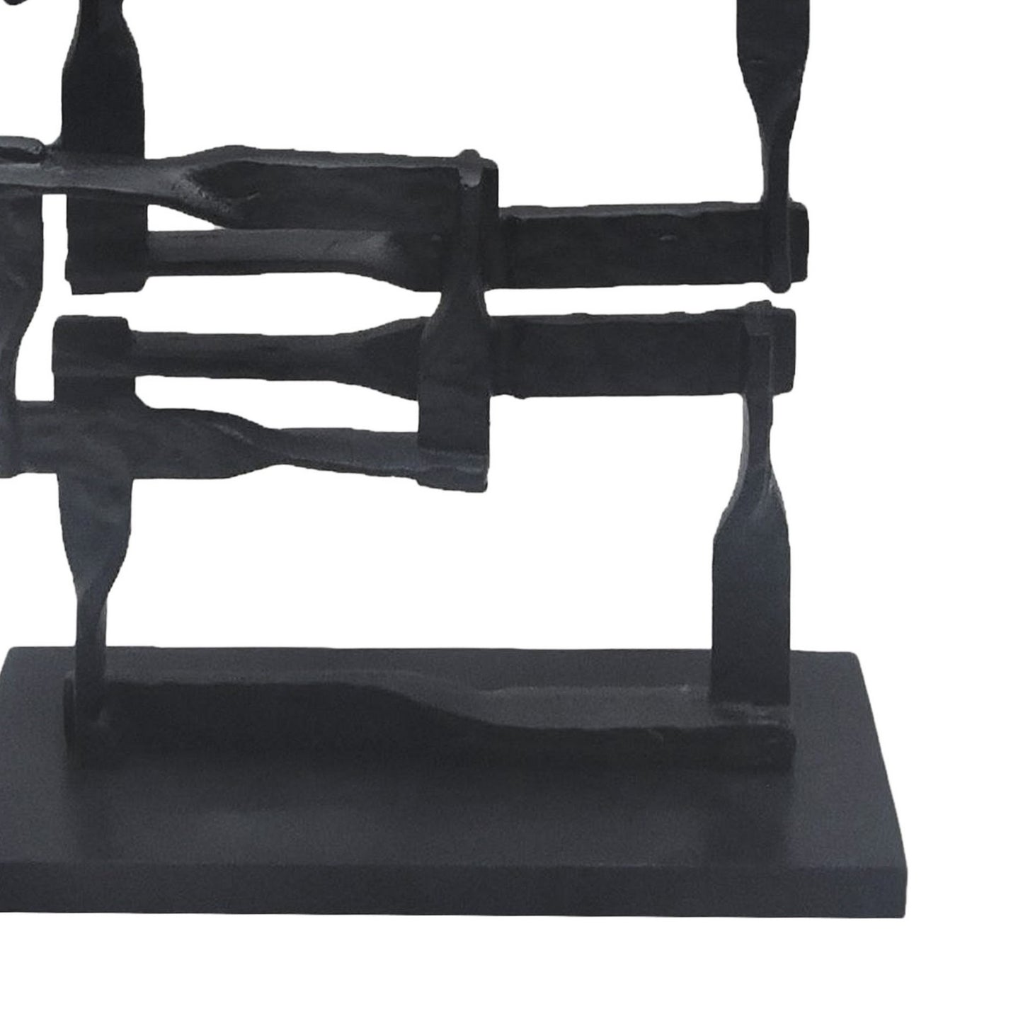 Jodie 27 Inch Metal Modern Accent Decor Stacked Squares Block Black
