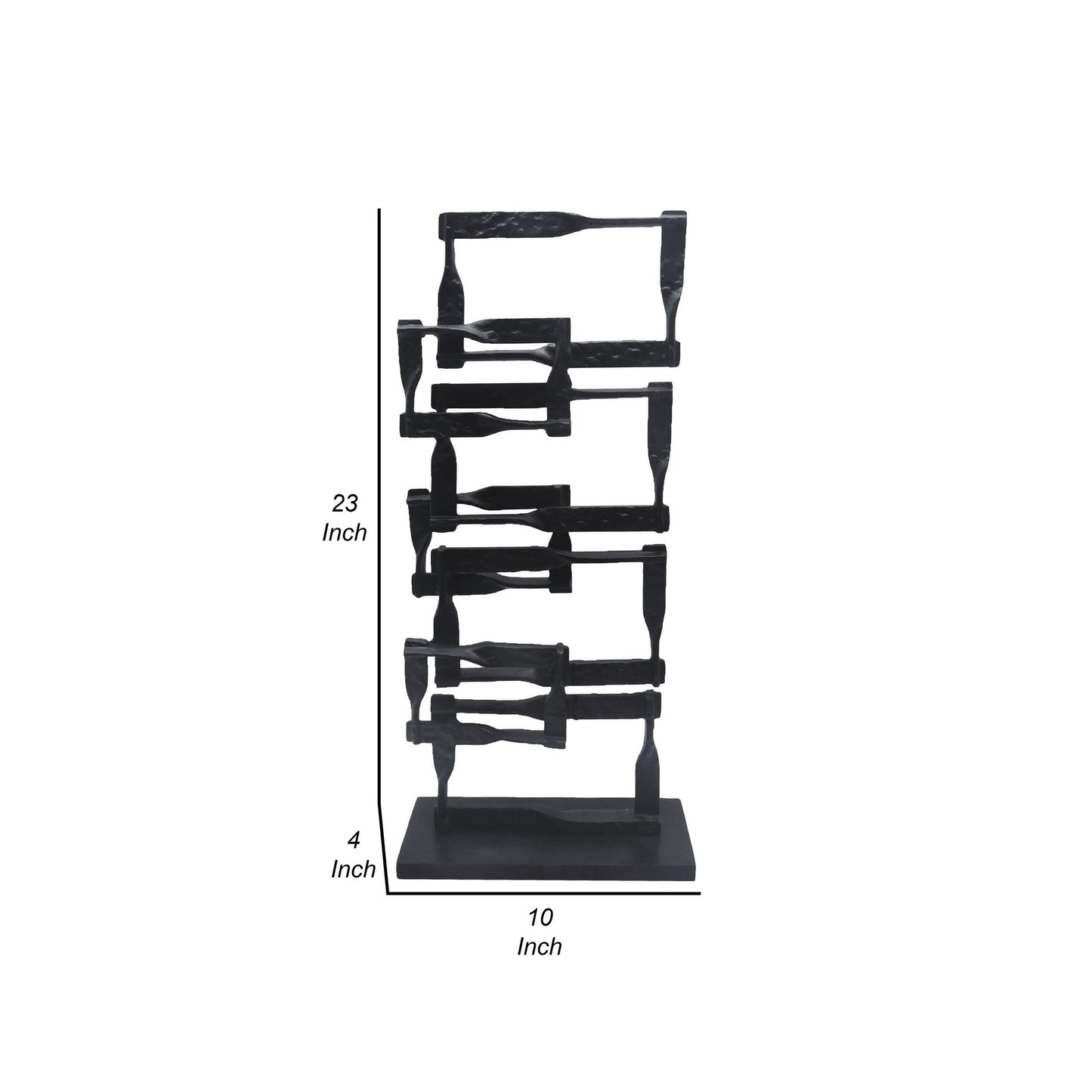 Jodie 27 Inch Metal Modern Accent Decor Stacked Squares Block Black