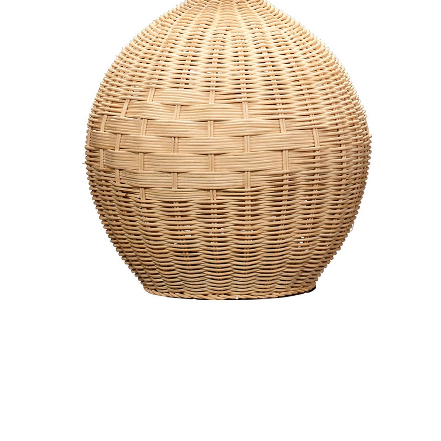 Cape 22 Inch Contemporary Rattan Table Lamp Hand Woven Linen Shade Brown