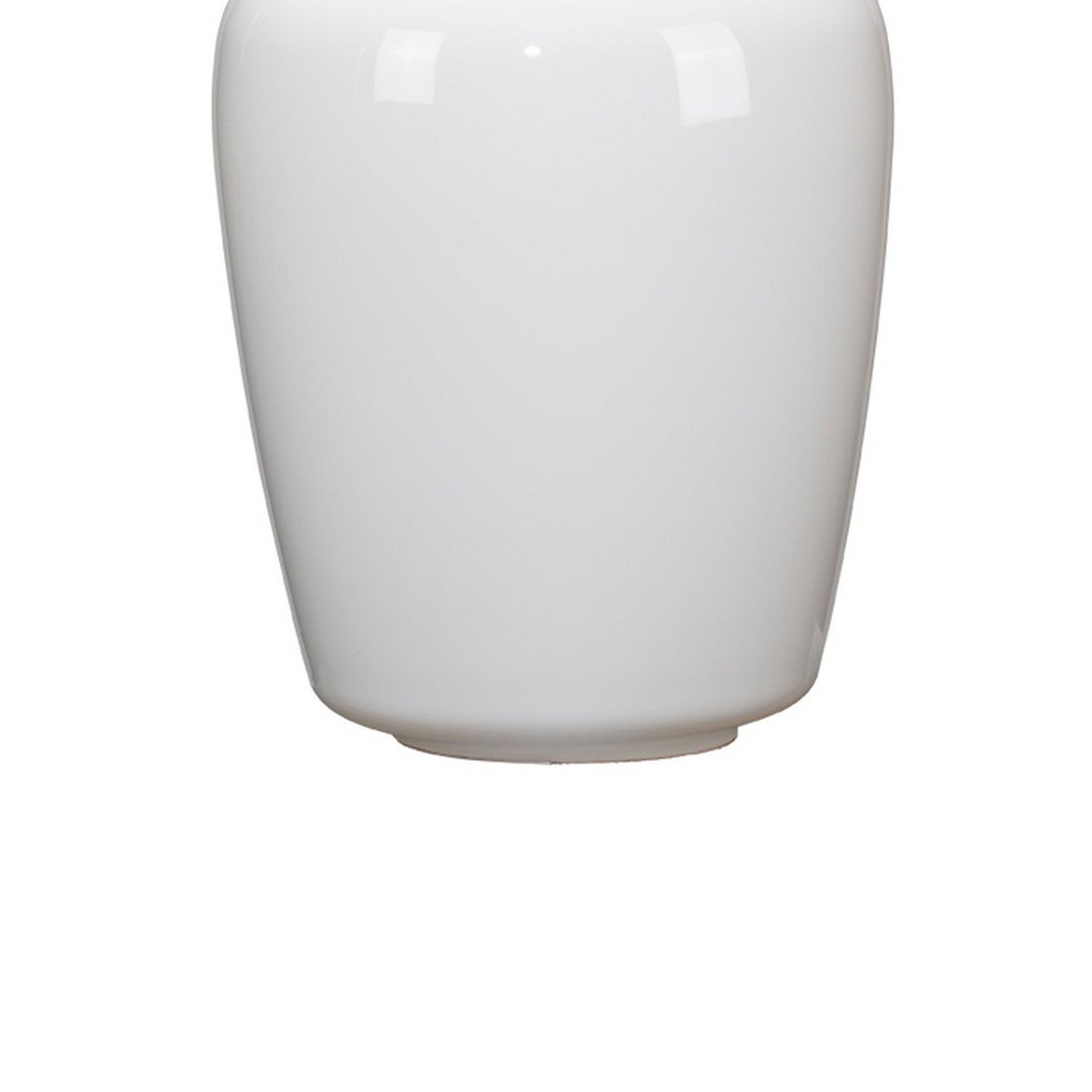 30 Inch Contemporary Glass Plum Jar Table Lamp Rattan Shade White Brown