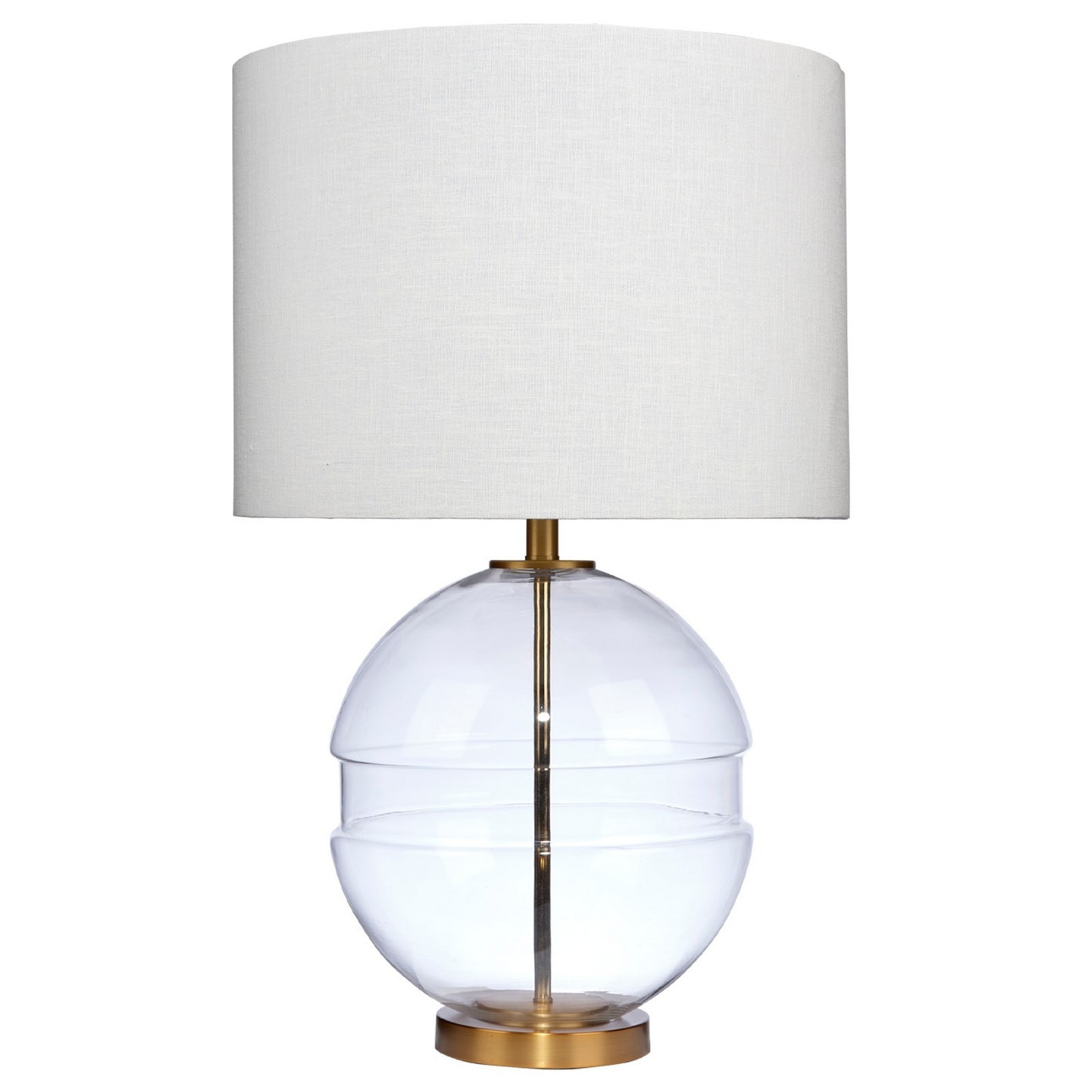 Satellite 31 Inch Table Lamp Linen Drum Shade Cylinder Finial Brass