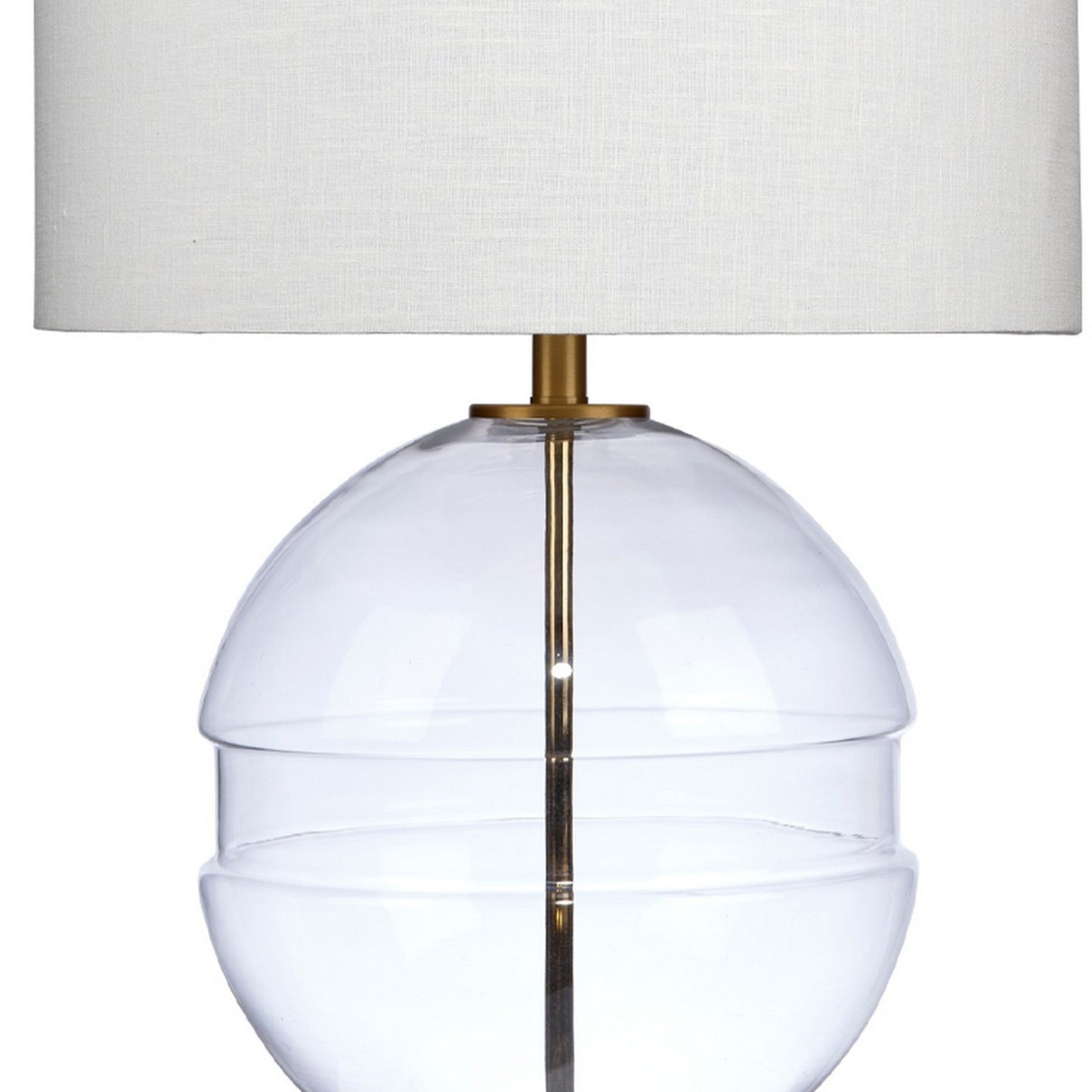 Satellite 31 Inch Table Lamp Linen Drum Shade Cylinder Finial Brass