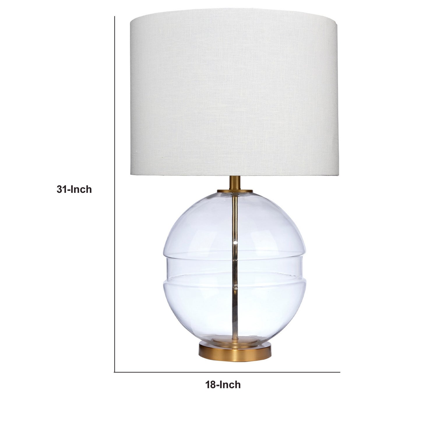 Satellite 31 Inch Table Lamp Linen Drum Shade Cylinder Finial Brass