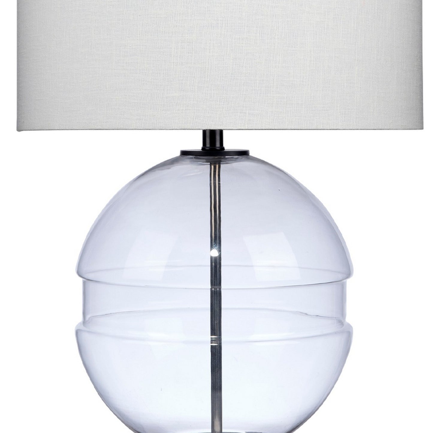 Satellite 31 Inch Table Lamp Linen Drum Shade Cylinder Finial Black