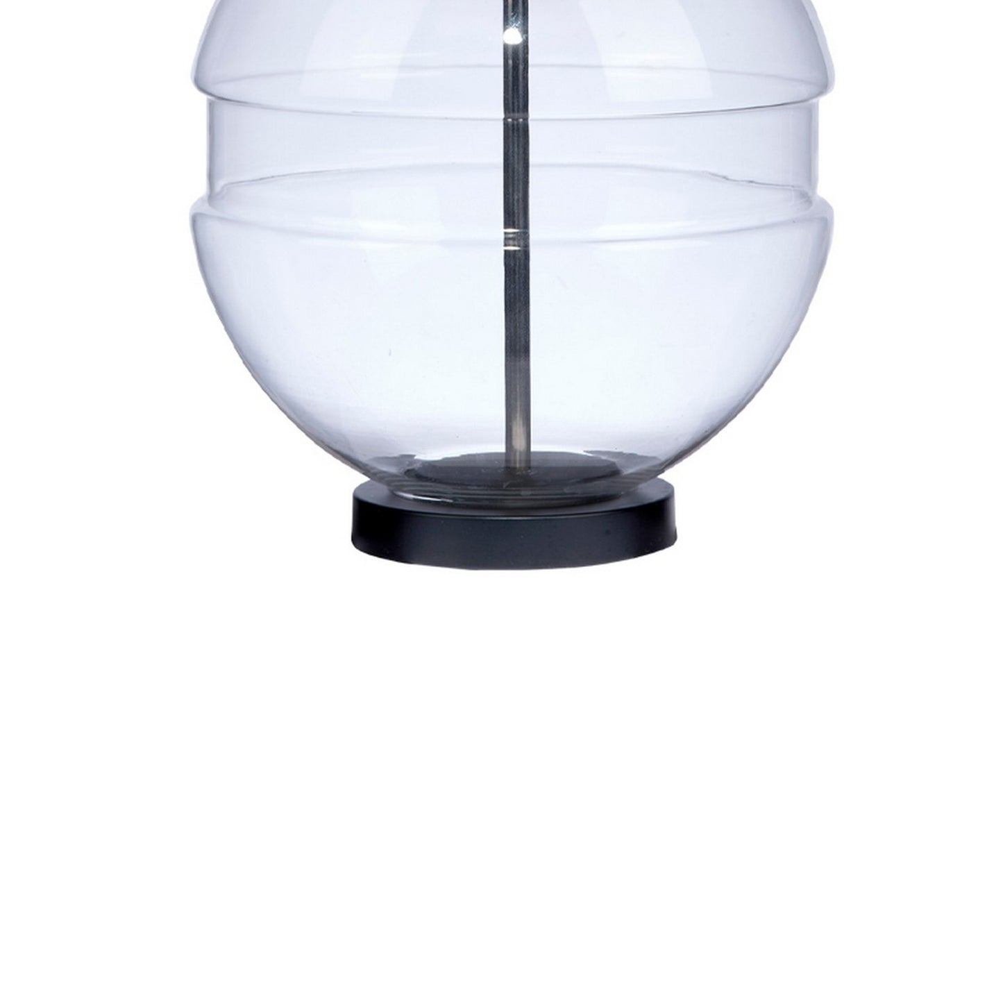 Satellite 31 Inch Table Lamp Linen Drum Shade Cylinder Finial Black