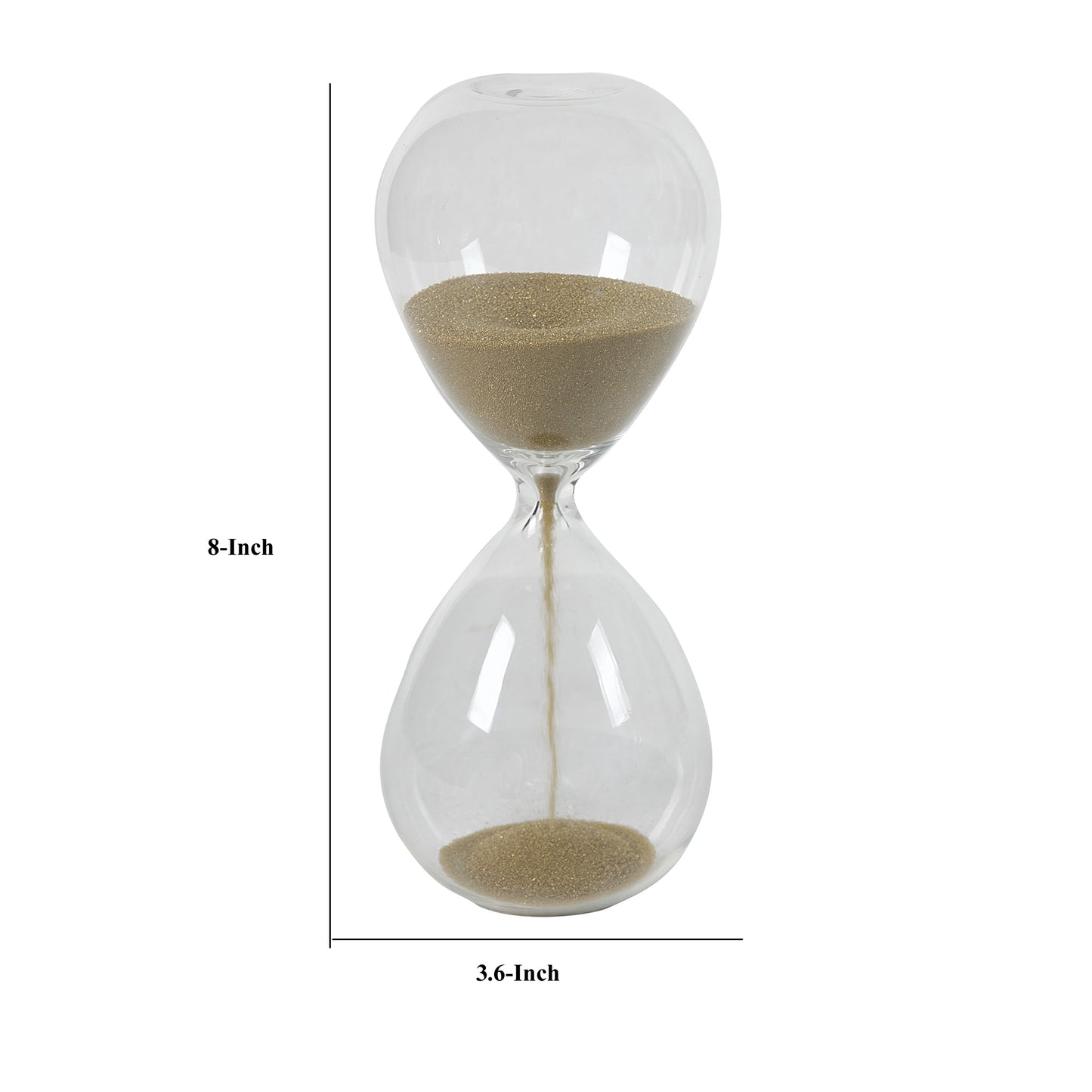 Doug 8 Inch Decorative 1 Minute Hourglass Accent Decor Taupe Brown Sand