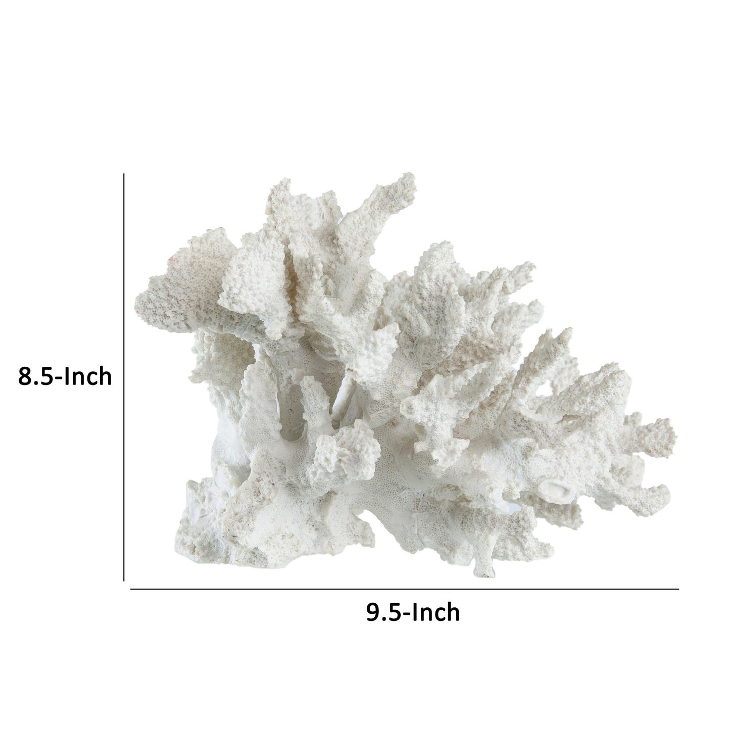 Lily 10 Inch Faux Coral Accent Sculpture Polyresin Decorative Piece White