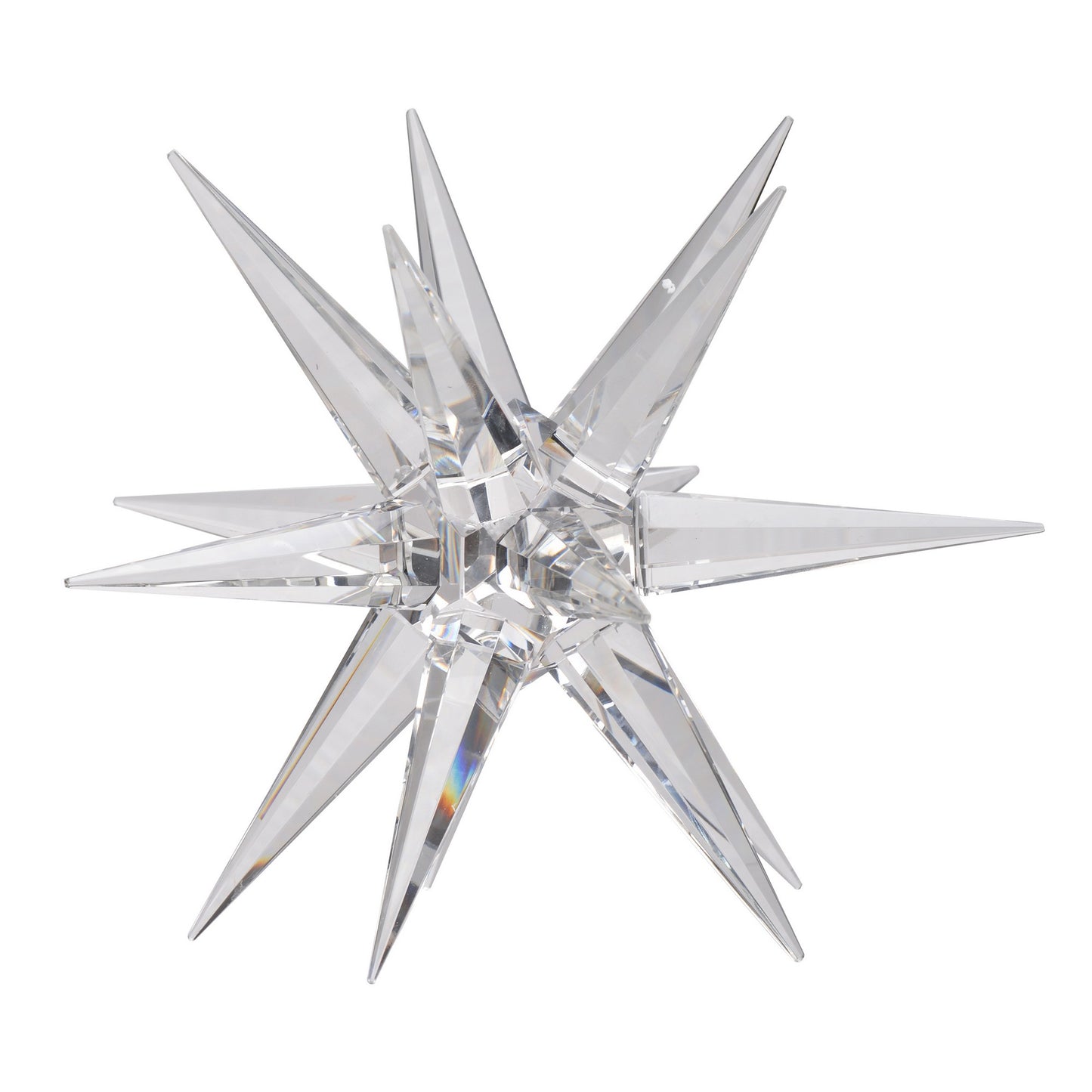 10 Inch Glass Star Accent Decor For Tabletop Elegant Clear Crystalline