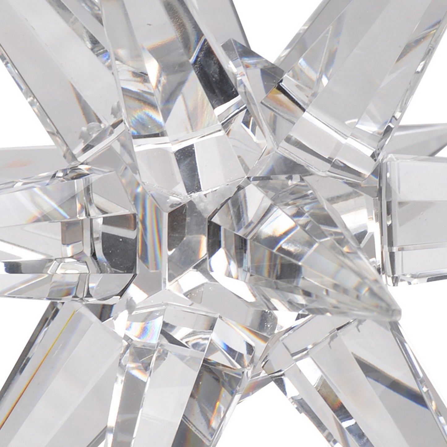 10 Inch Glass Star Accent Decor For Tabletop Elegant Clear Crystalline
