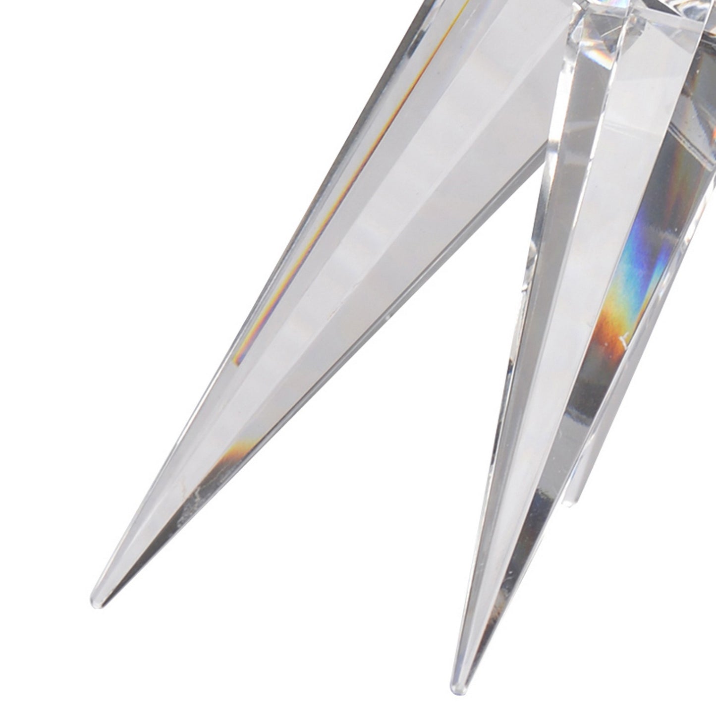 10 Inch Glass Star Accent Decor For Tabletop Elegant Clear Crystalline