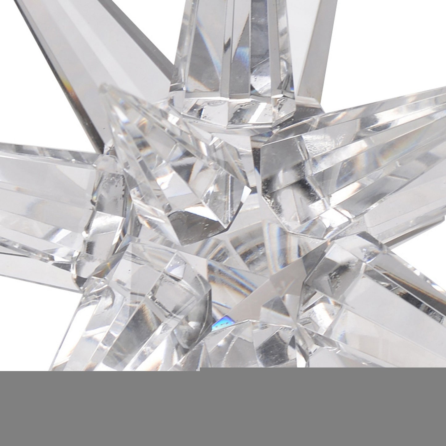 8 Inch Glass Star Accent Decor For Tabletop Elegant Clear Crystalline