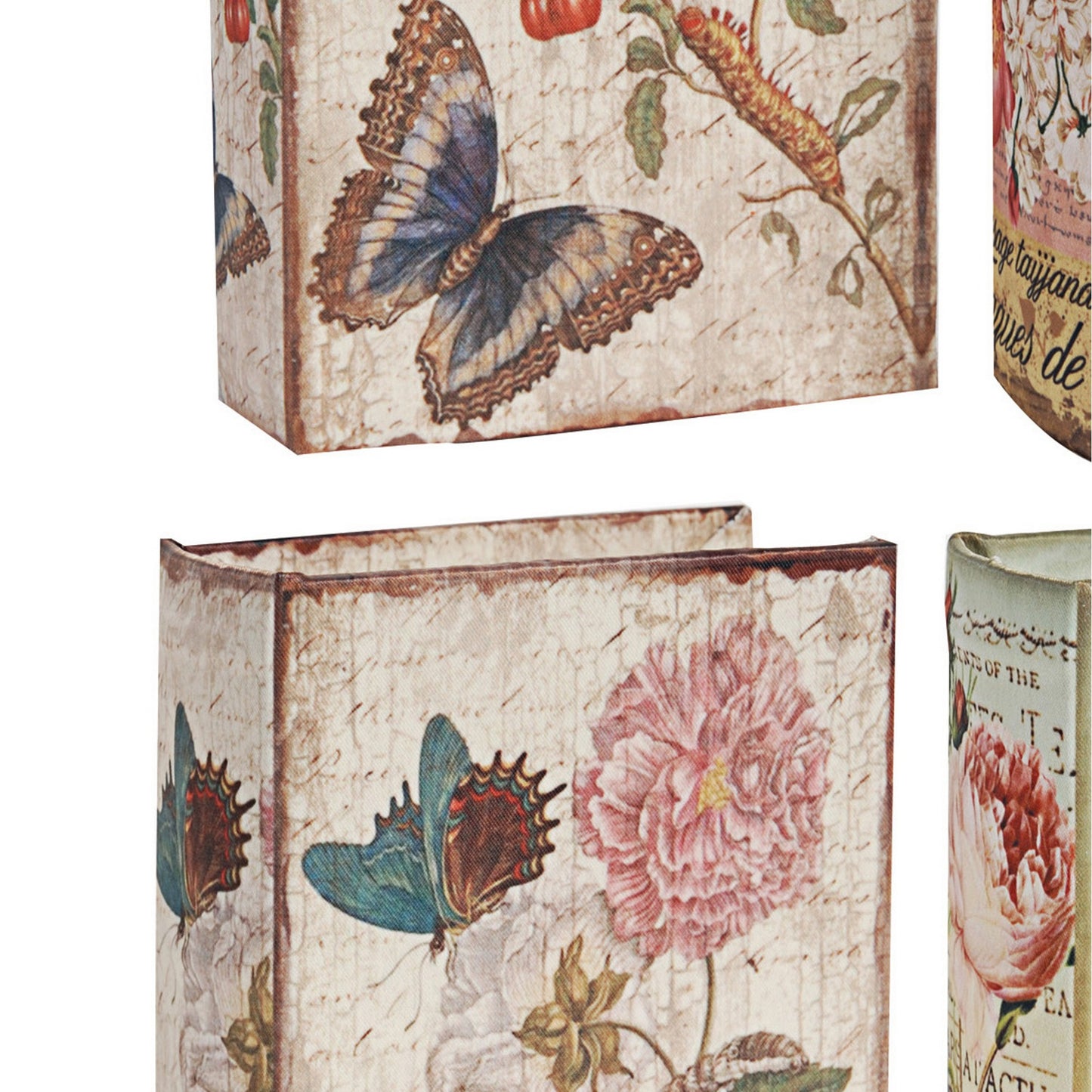 Anya Set of 4 Artisanal Boxes for Accessories Book Inspired Look Floral