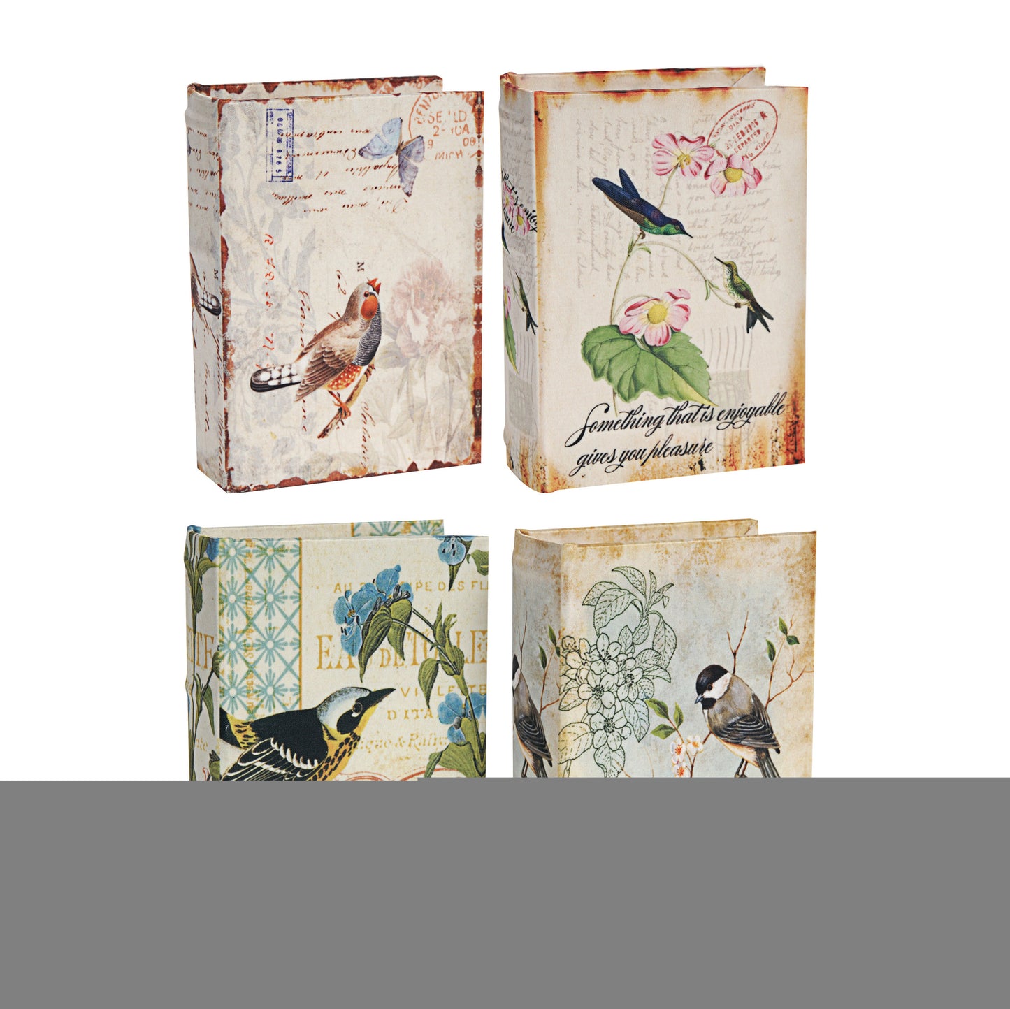 Anya Set of 4 Artisanal Boxes for Accessories Book Inspired Look Birds