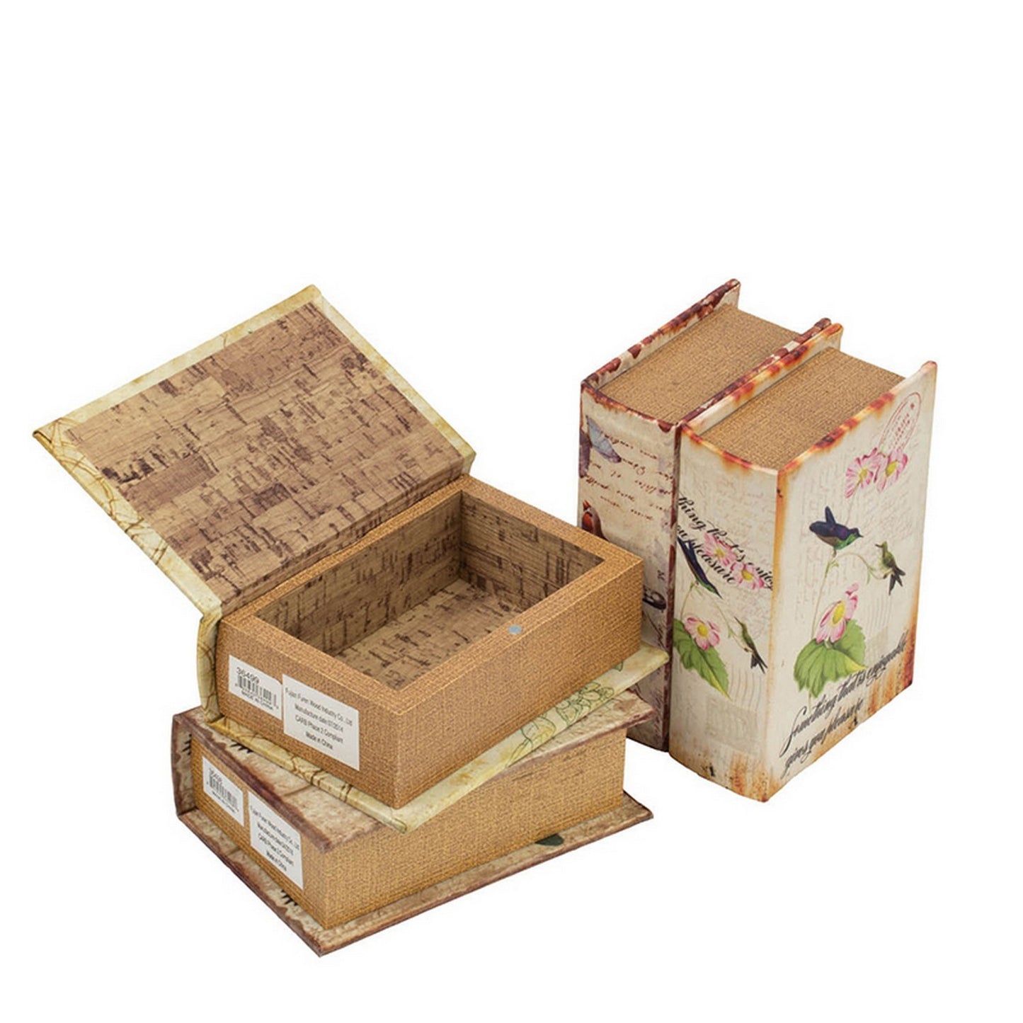Anya Set of 4 Artisanal Boxes for Accessories Book Inspired Look Birds