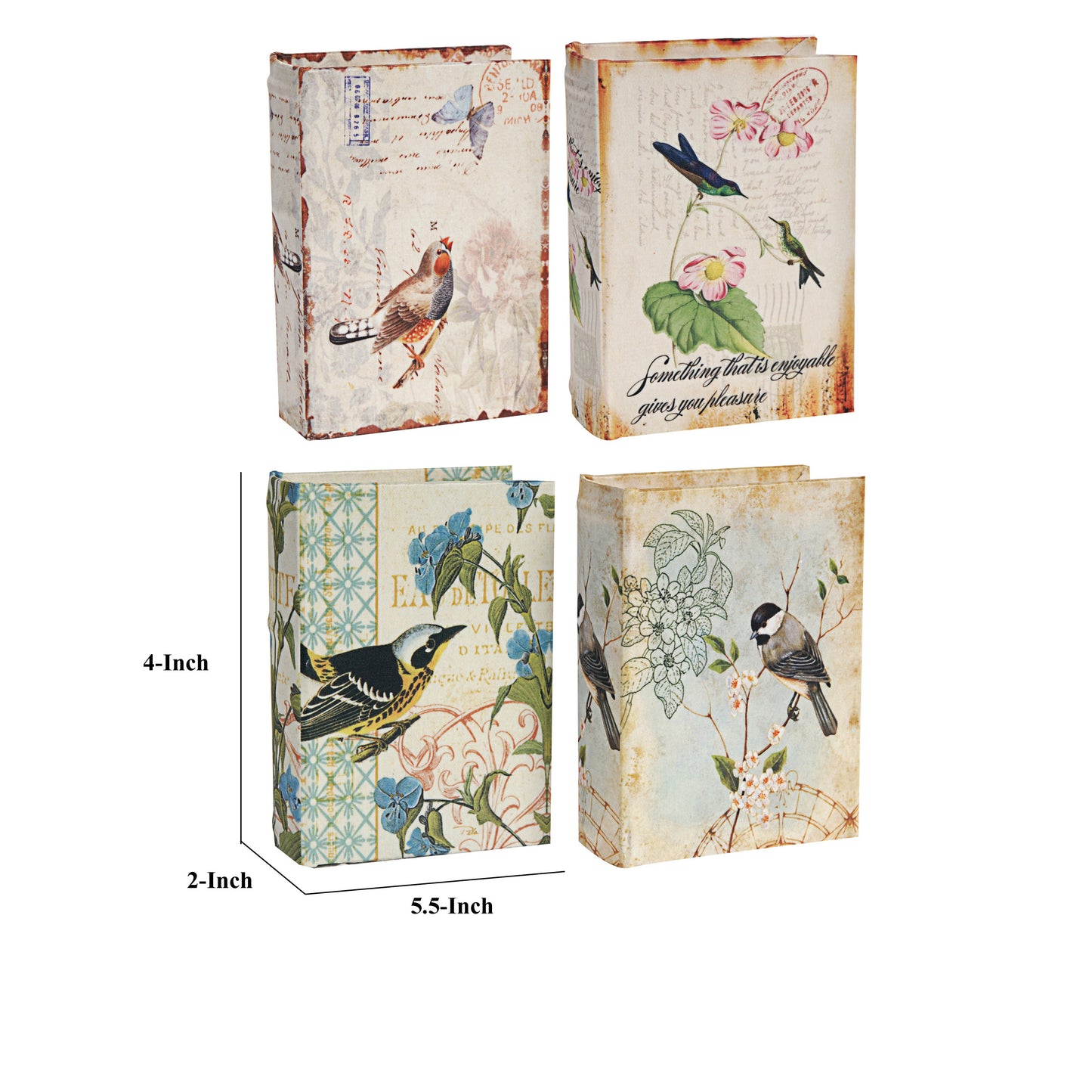 Anya Set of 4 Artisanal Boxes for Accessories Book Inspired Look Birds