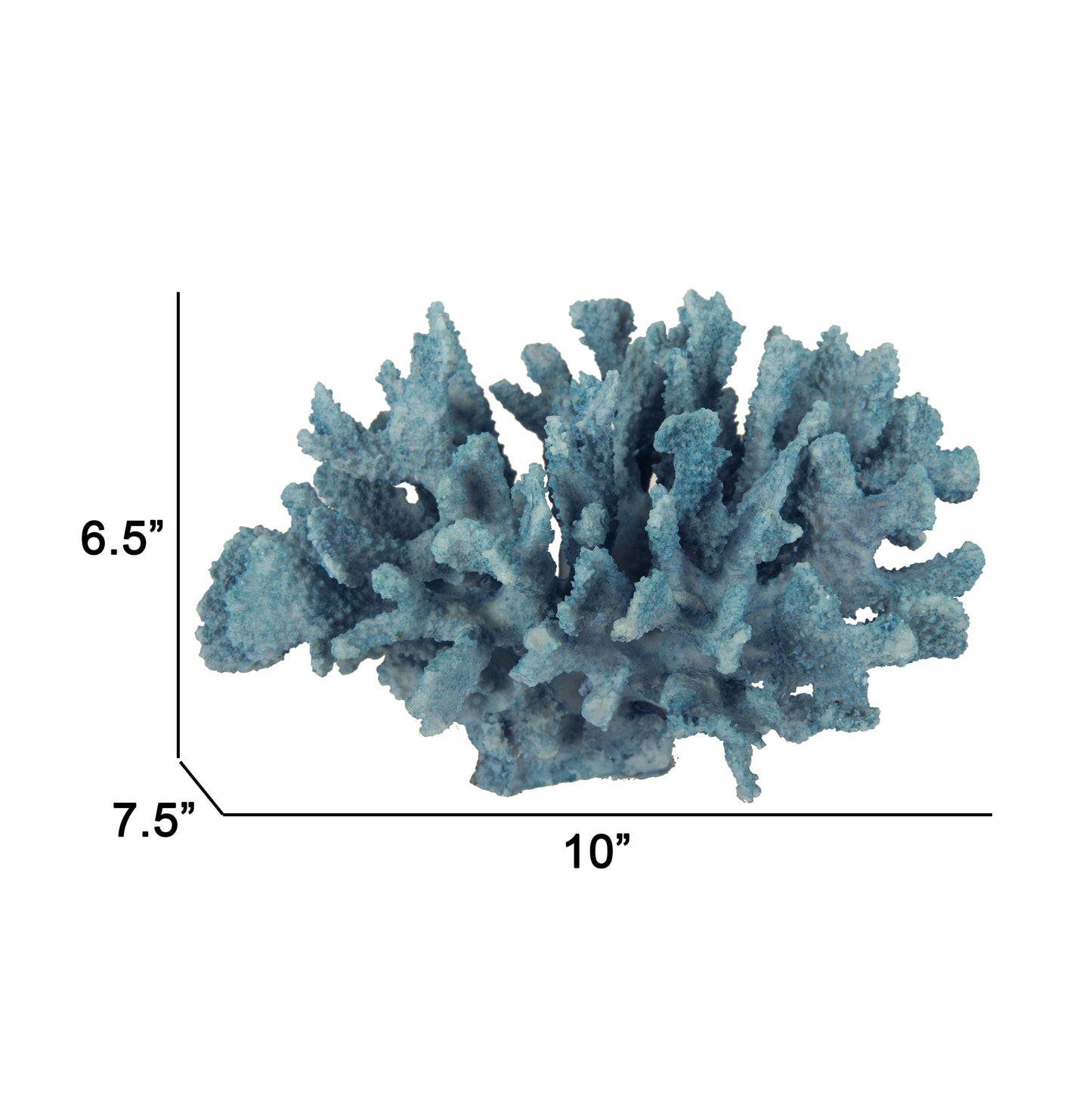 Pax 10 Inch Faux Coral Accent Tabletop Decor Powder Blue Polyresin