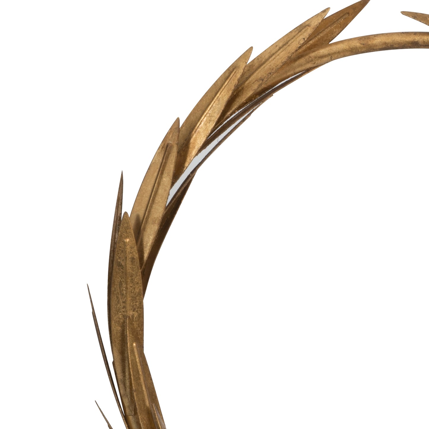 20 Inch Luxury Accent Candle Holder Laurel Wreath Metal Frame Gold Finish