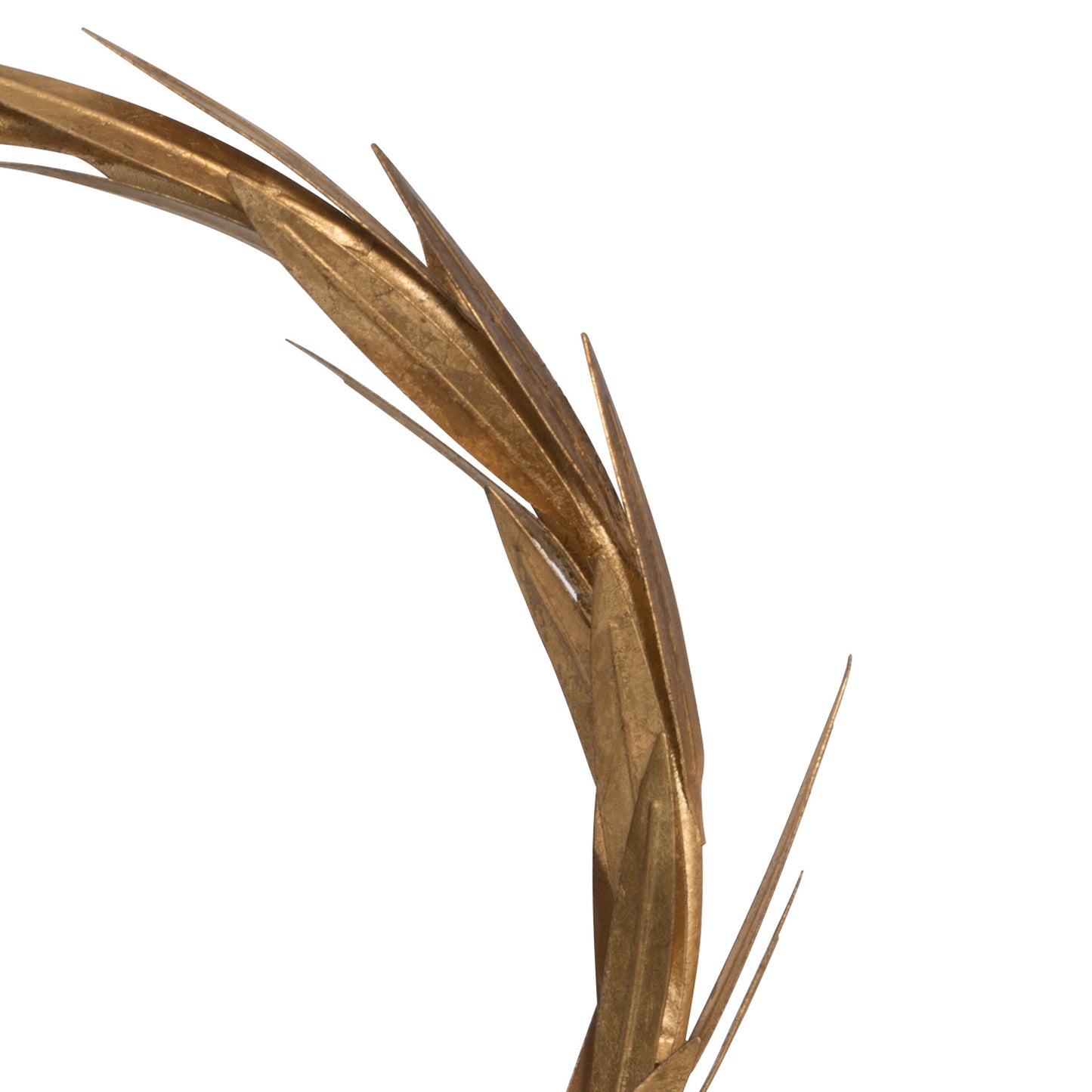 20 Inch Luxury Accent Candle Holder Laurel Wreath Metal Frame Gold Finish