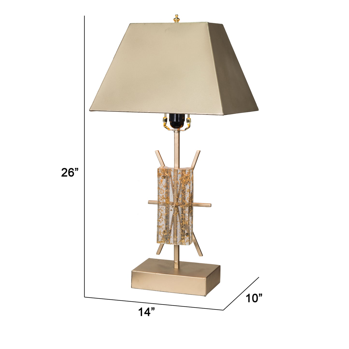 26 Inch Modern Accent Table Lamp Metal And Acrylic Frame Champagne Gold