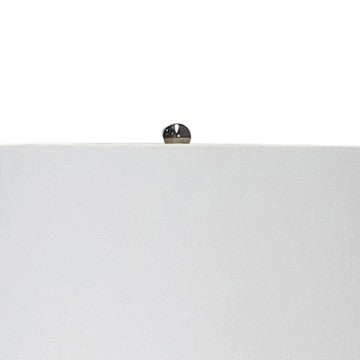 30 Inch Accent Table Lamp Linen Drum Shade Glass Frame White and Green