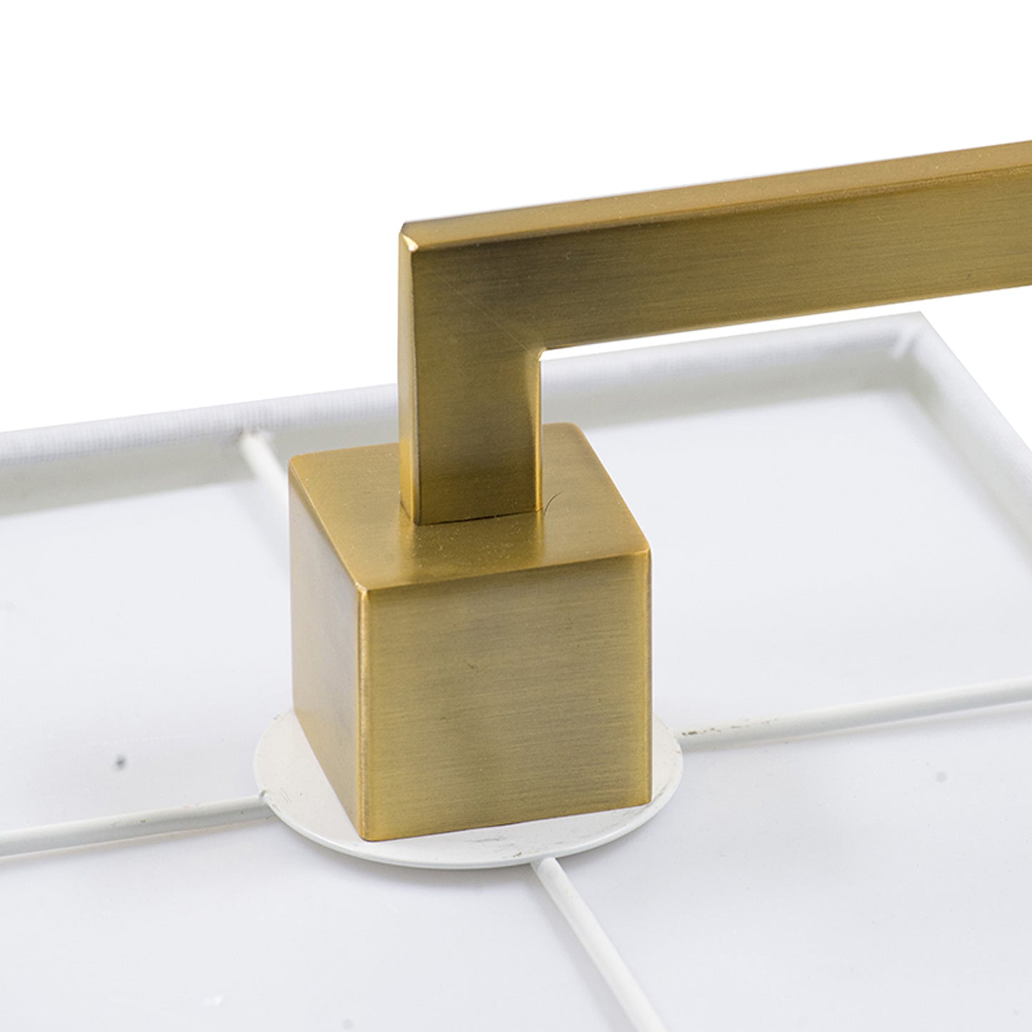 25 Inch Modern Geometric Table Lamp Square Shade White Marble Base Gold