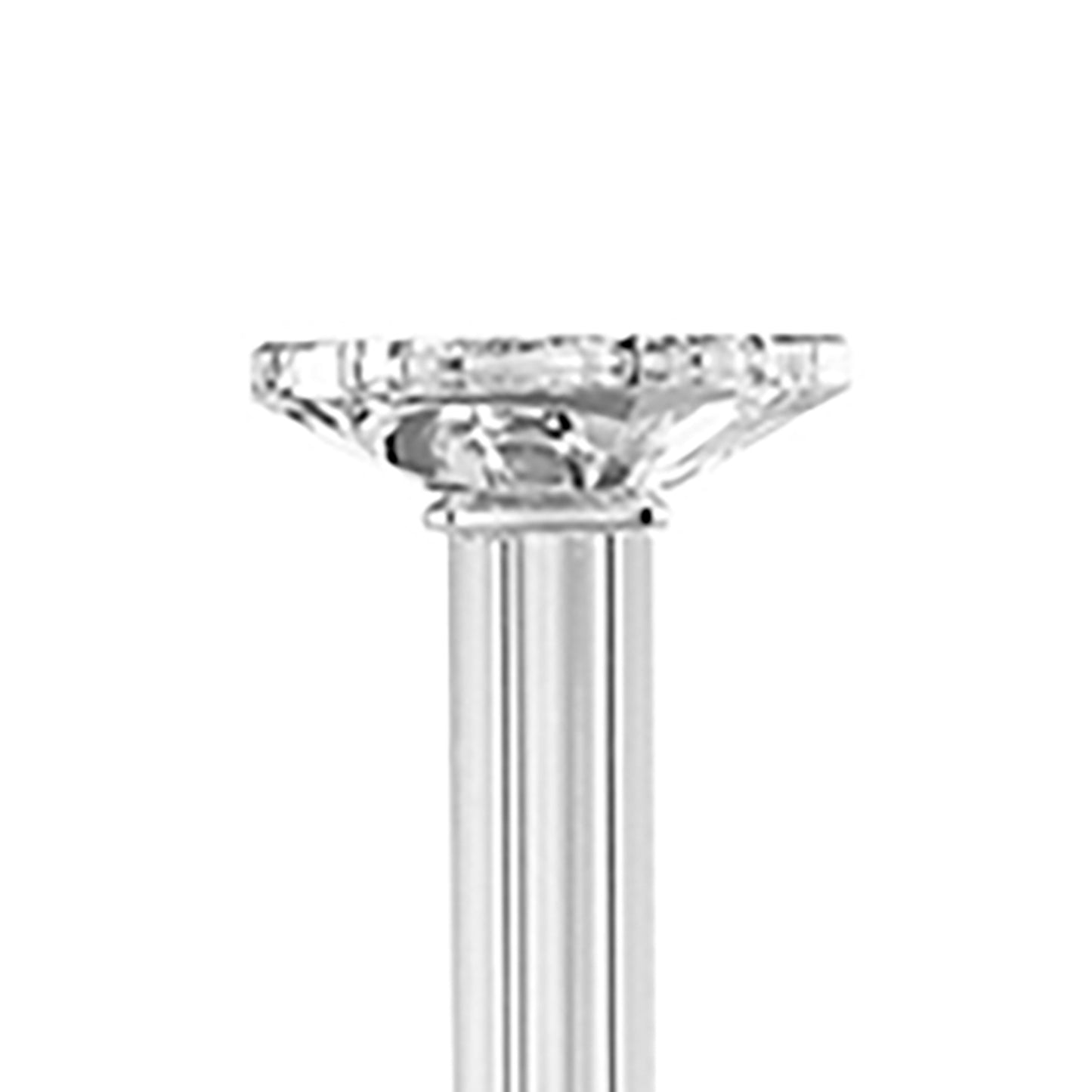 17 Inch Tall Pillar Candle Holder Glass Classic Clean Lined Finish Clear