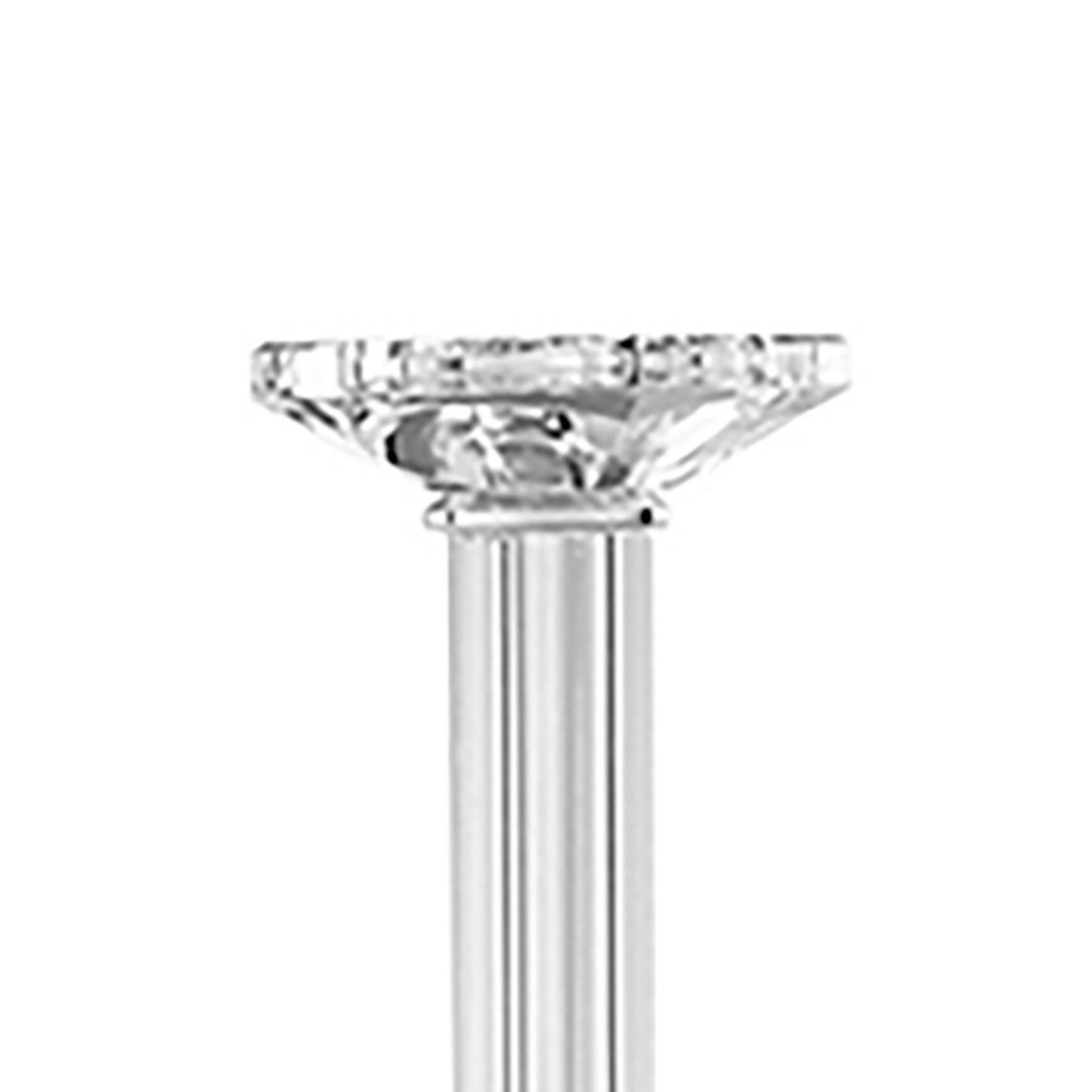 17 Inch Tall Pillar Candle Holder Glass Classic Clean Lined Finish Clear