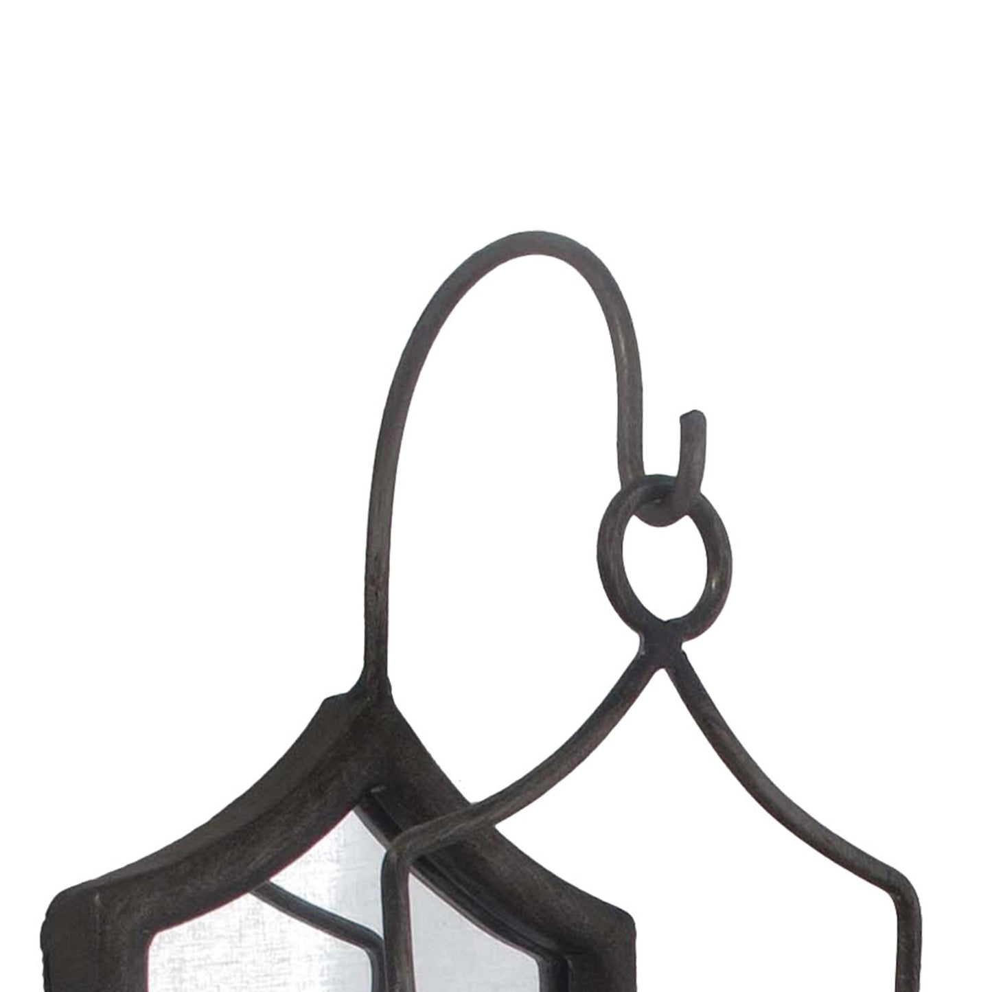 16 Inch Wall Sconce Candle Holder Mirrored Metal Wood Frame Matte Black
