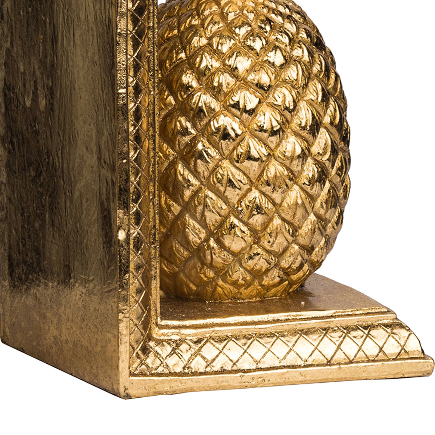 10 Inch Modern Bookends Pineapple Decorative Statuette Gold Resin