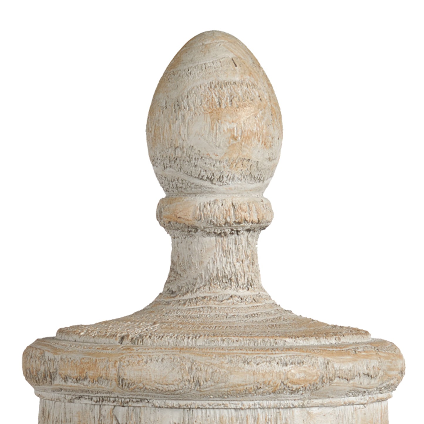 22 Inch Classical Accent Decor Statuette Turned Finial Design Off White