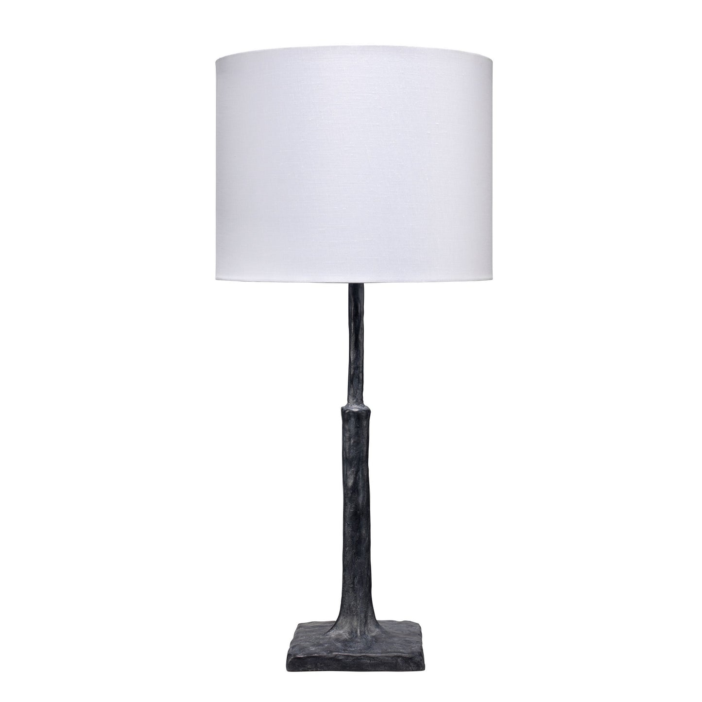 31 Inch Modern Table Lamp Handcrafted Polyresin Base Linen Shade Black