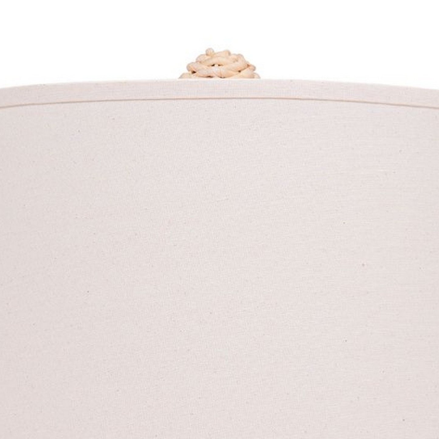 25 Inch Table Lamp Elegant Handwoven Rope Base Linen Shade Natural Brown